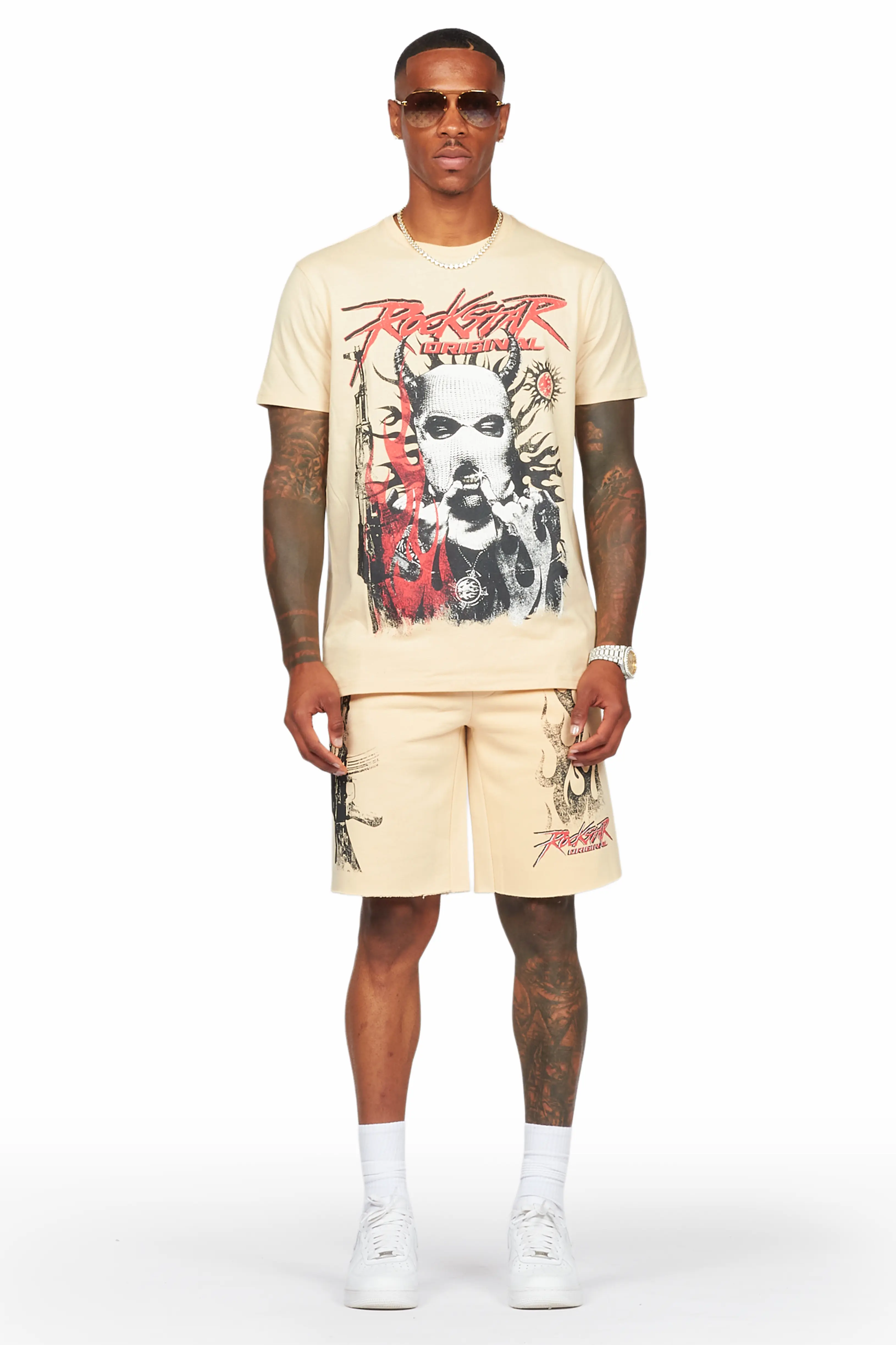 Turquil Beige T-Shirt/Short Set - Image 2