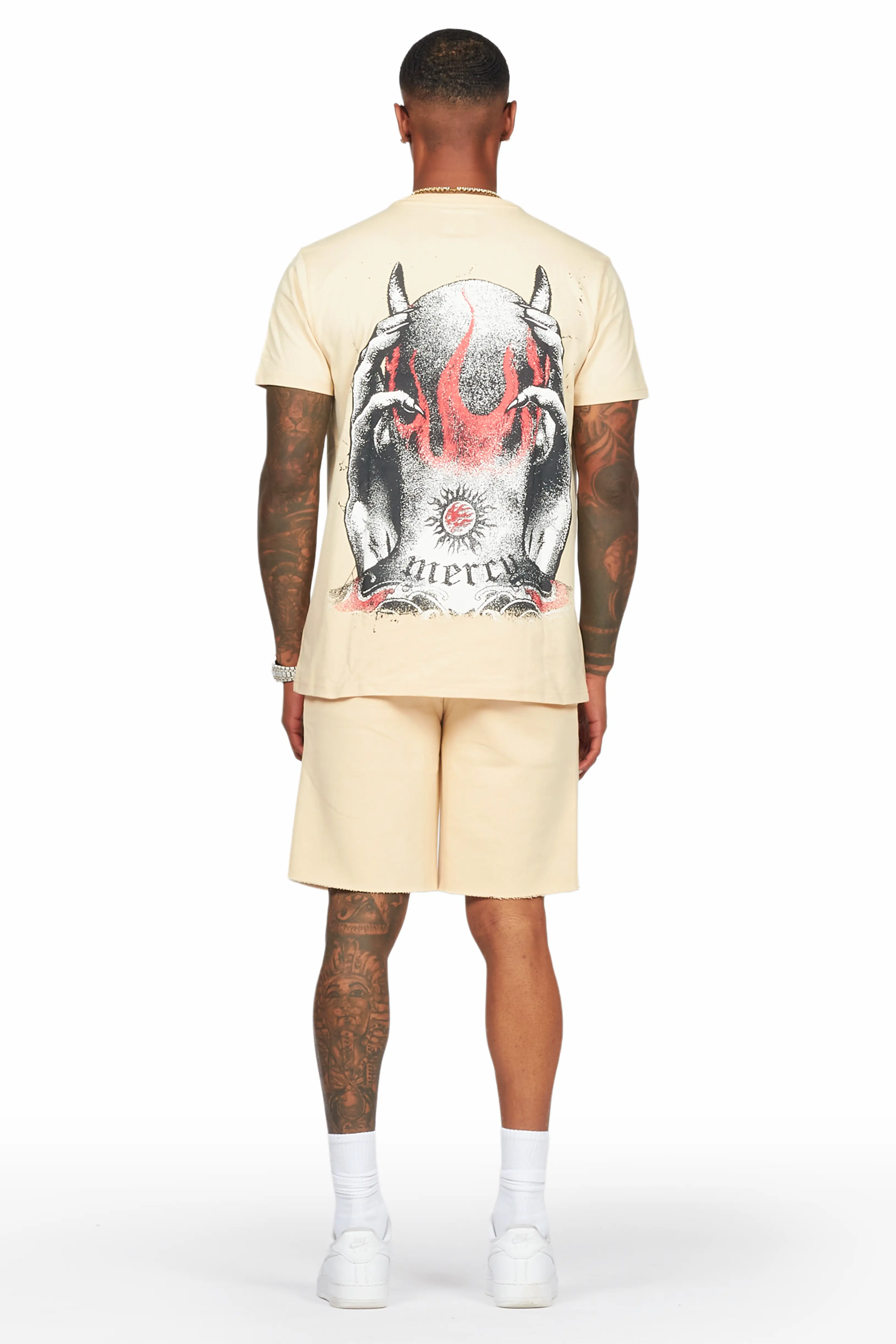 Turquil Beige T-Shirt/Short Set - Image 3