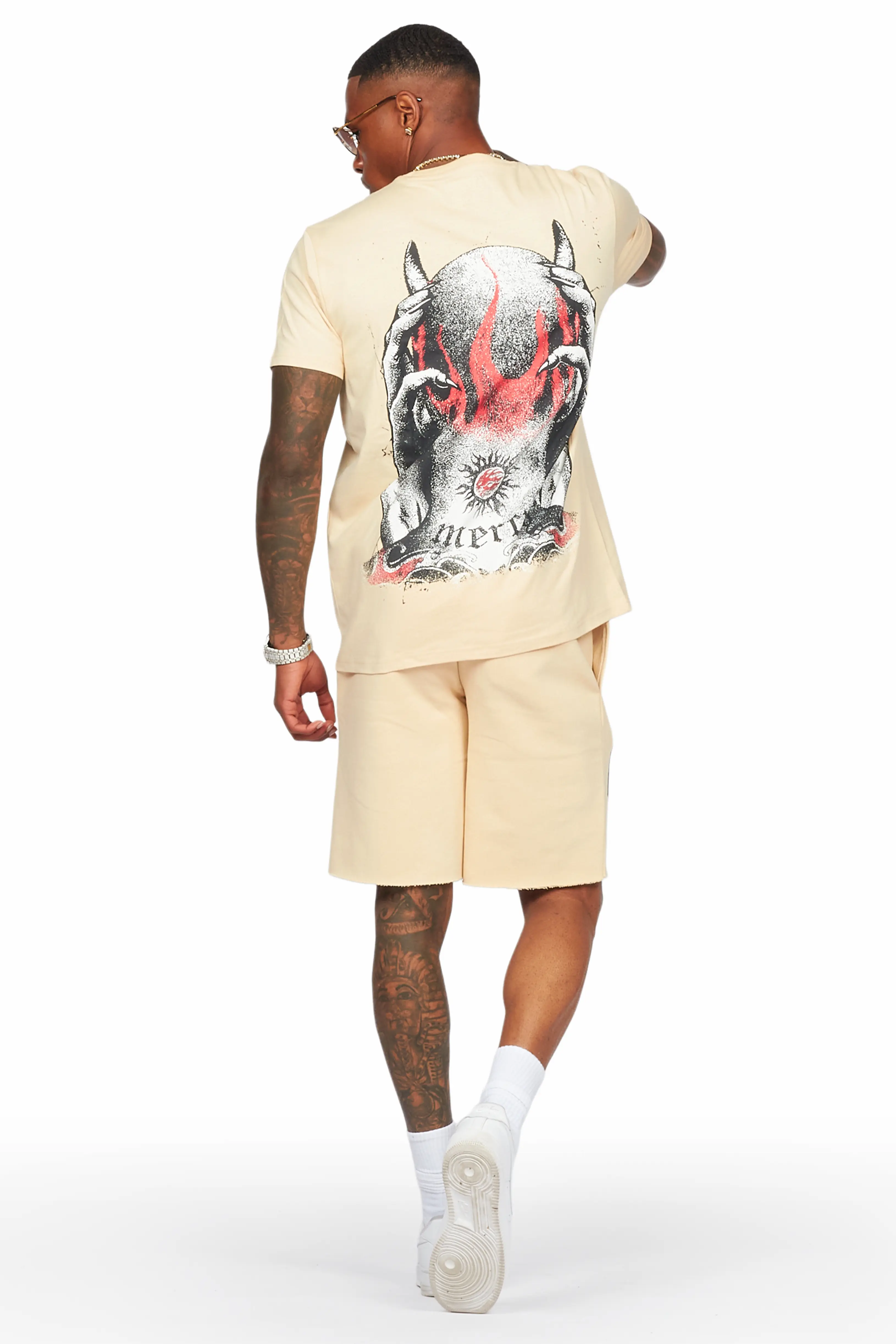 Turquil Beige T-Shirt/Short Set - Image 7