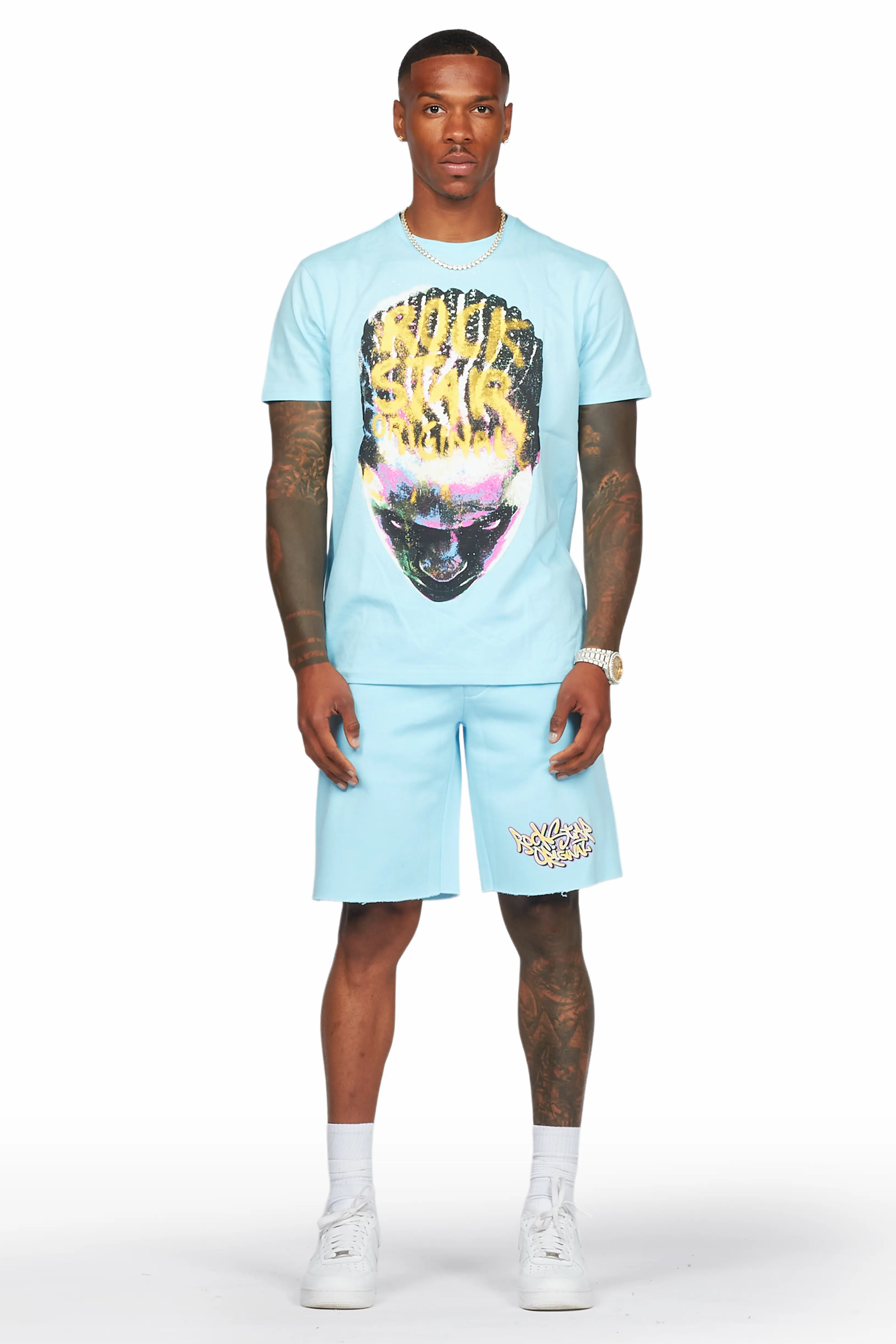 Hair Baby Blue T-Shirt/Short Set - Image 2