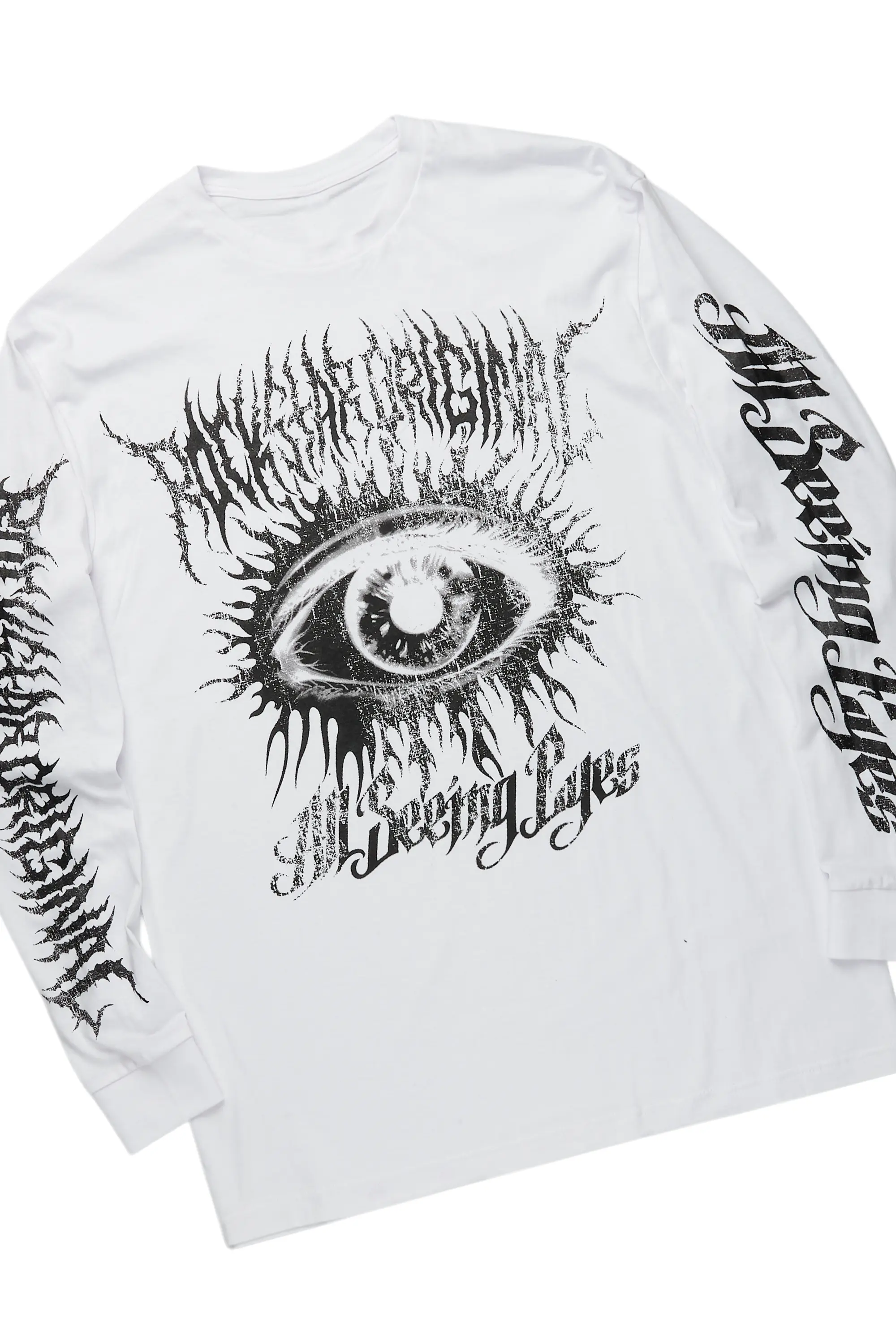 Mirelys White/Grey Long Sleeve T-Shirt Short Set - Image 2