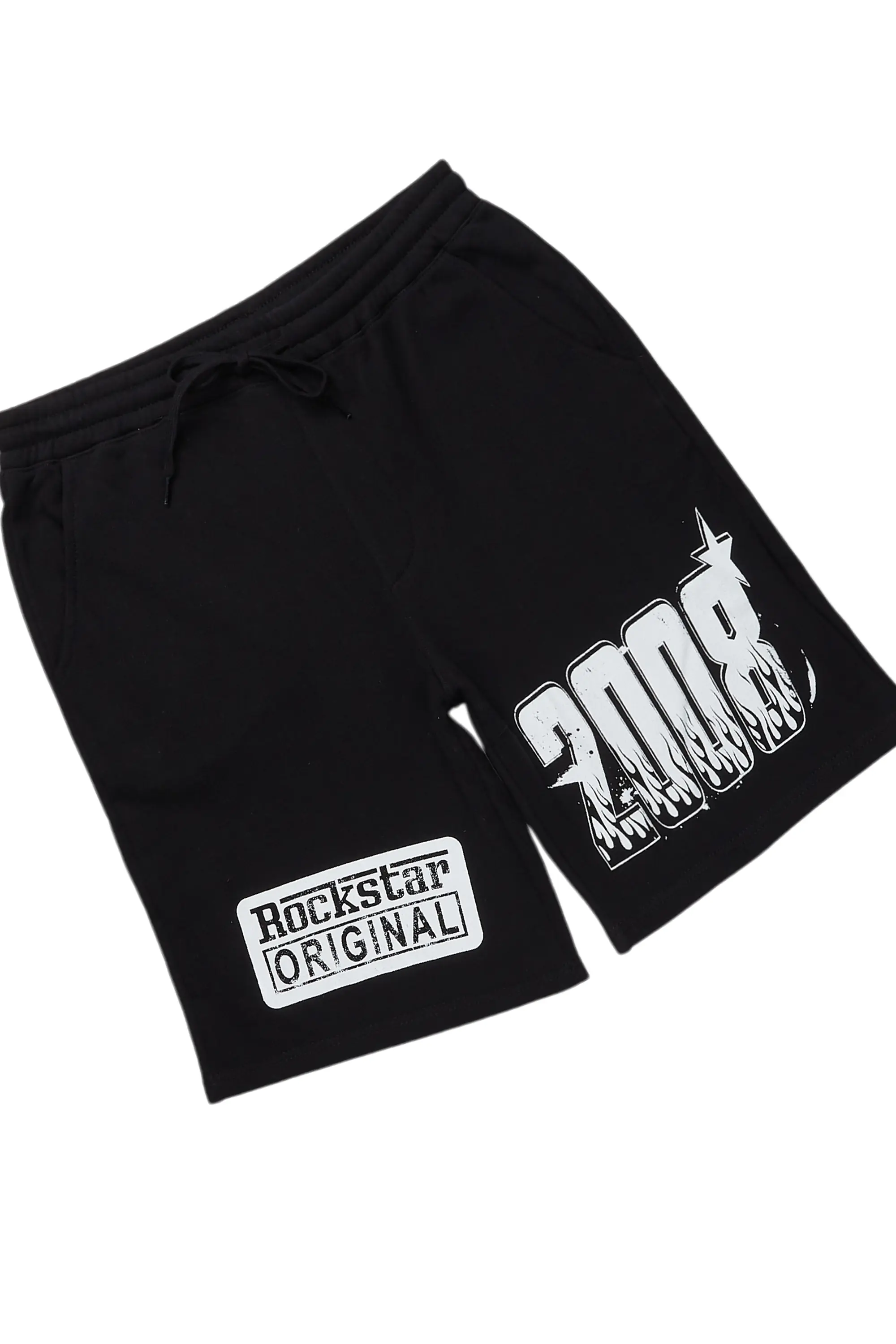 Amos Black Graphic T-Shirt Short Set - Image 8