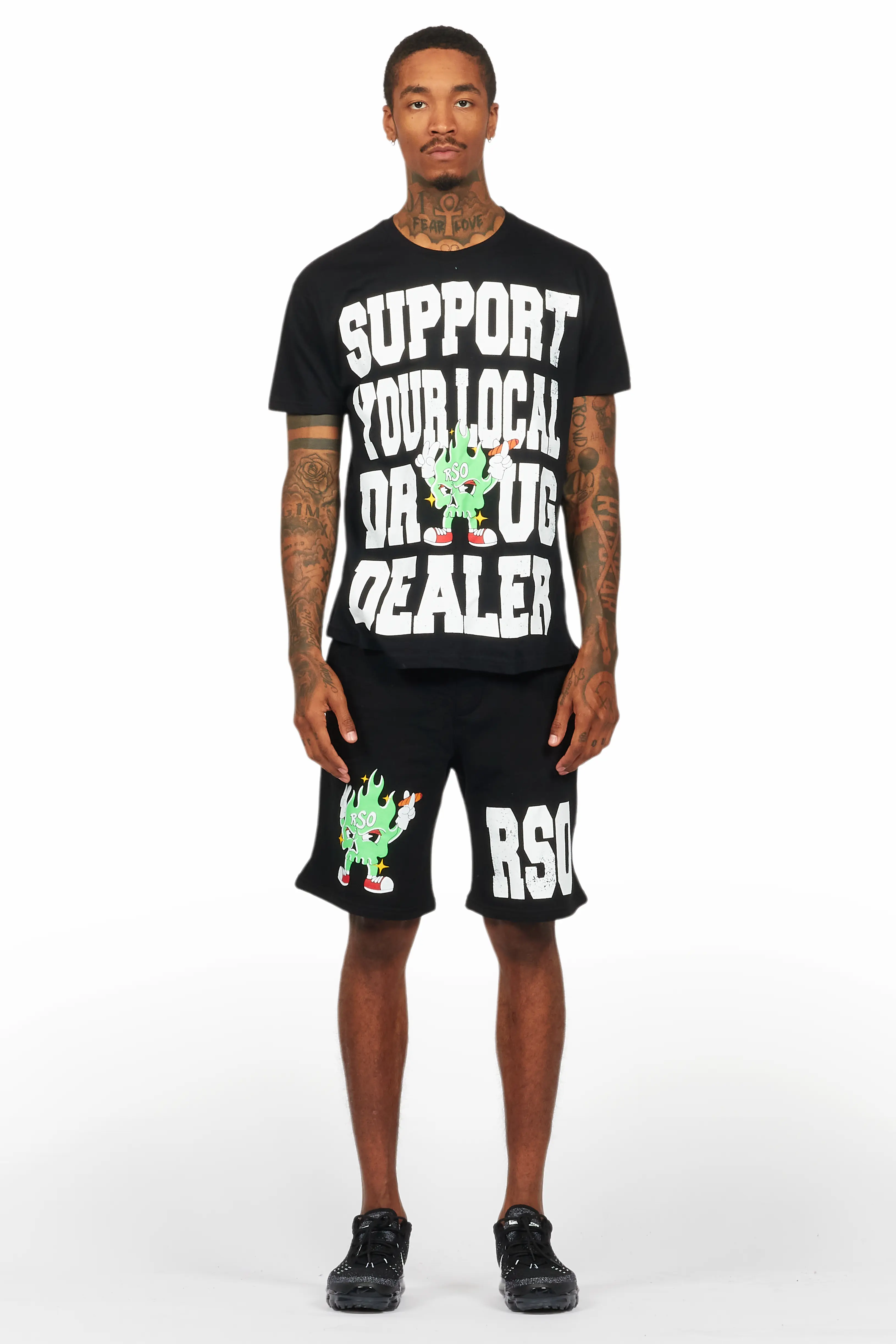 Tarl Black Graphic T-Shirt Short Set - Image 2