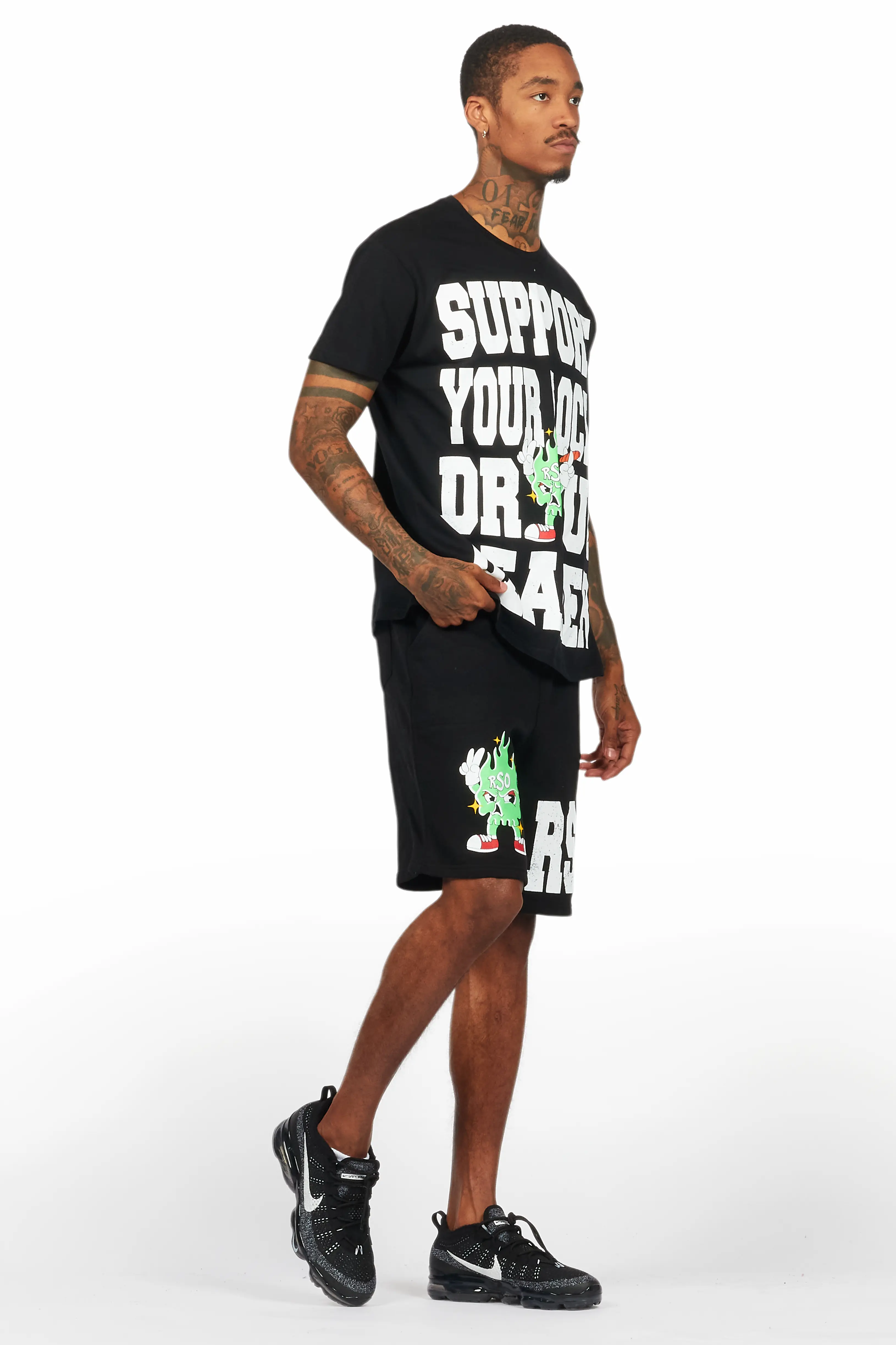 Tarl Black Graphic T-Shirt Short Set - Image 6