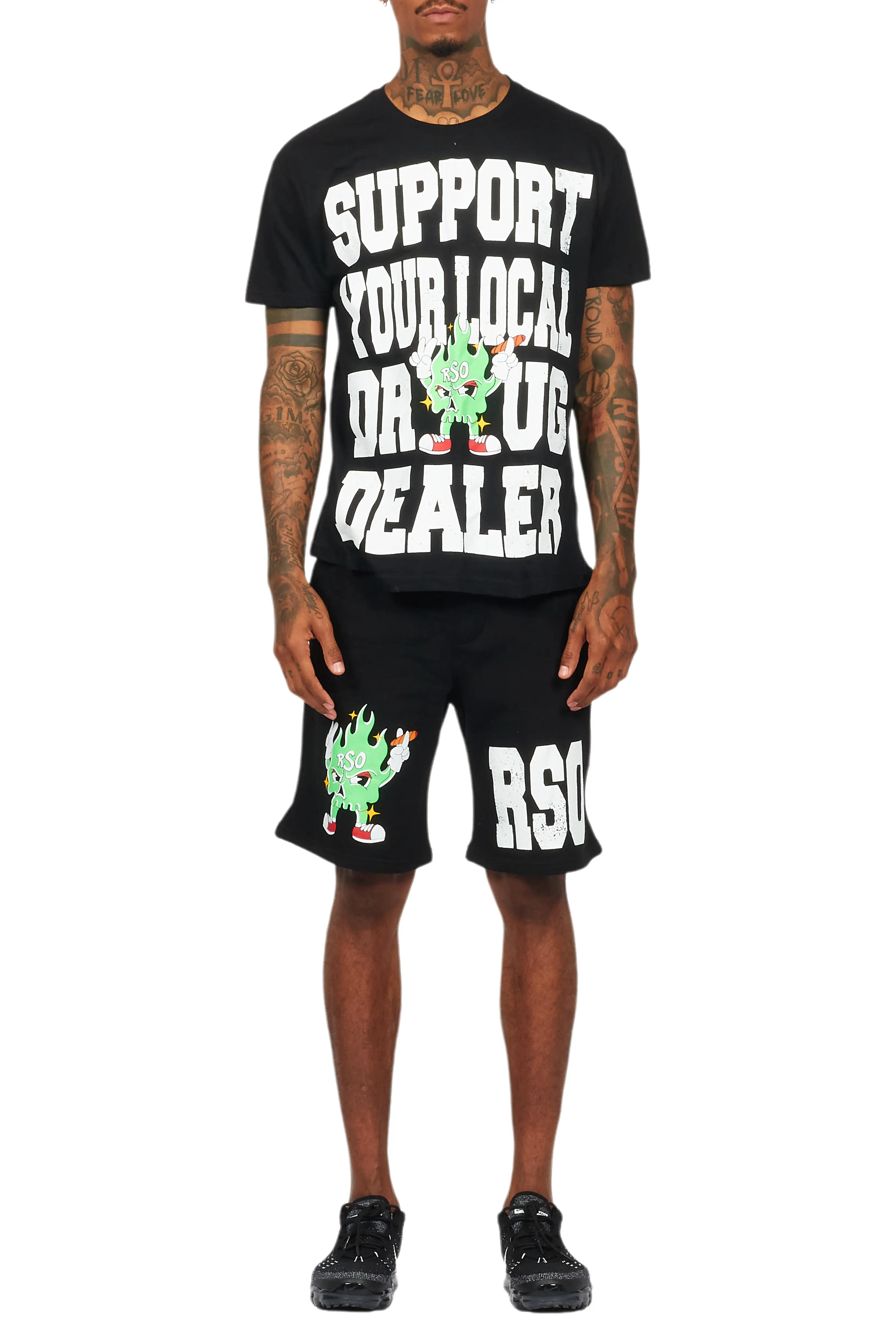 Tarl Black Graphic T-Shirt Short Set - Image 9