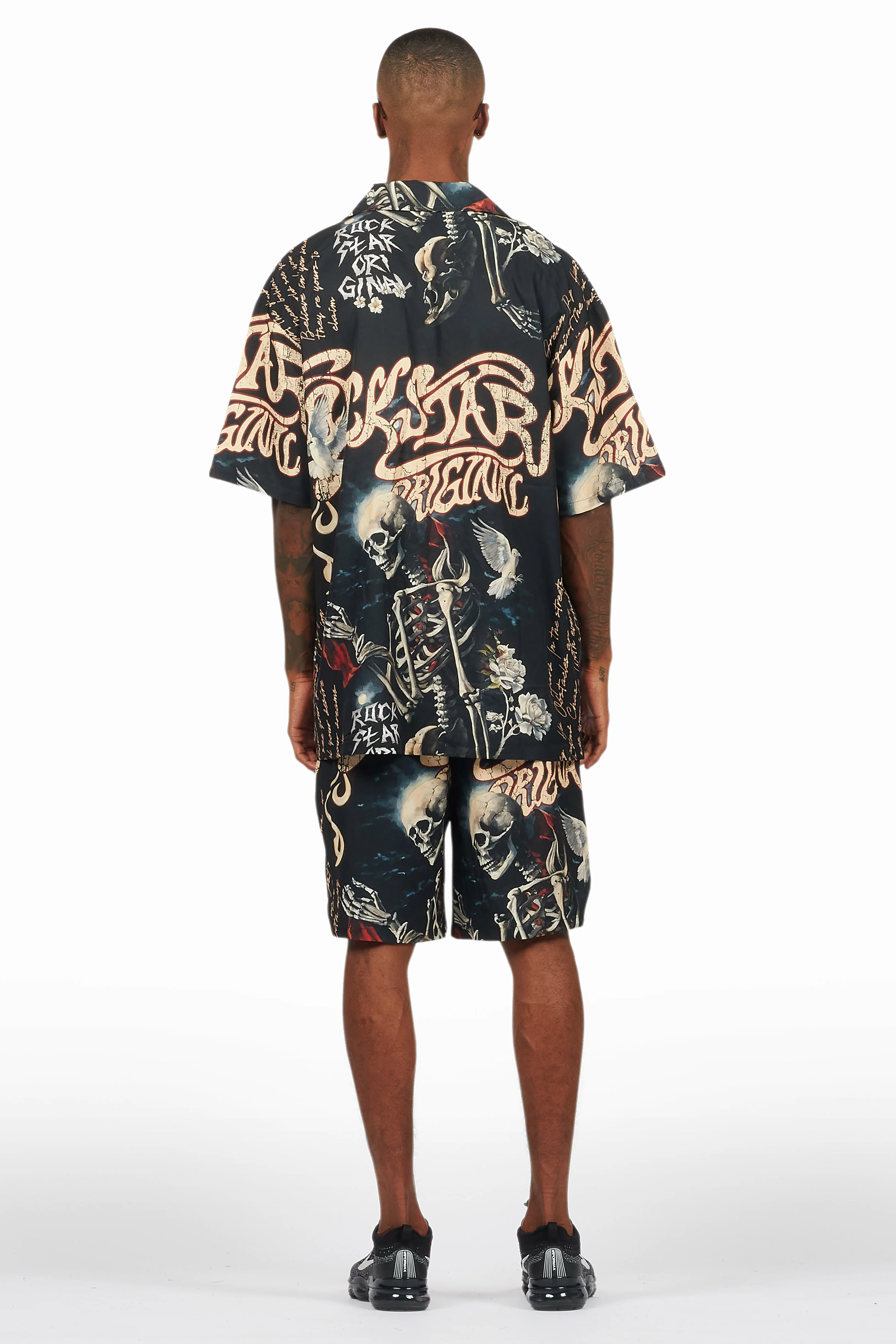 Clout Black Button Down Short Set - Image 9
