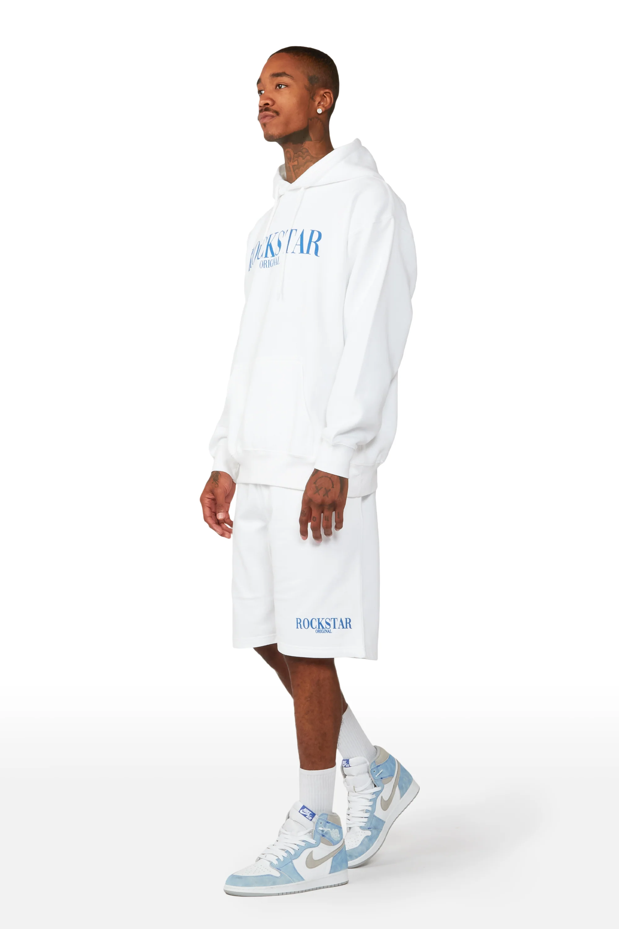 Octavio White Hoodie Short Set - Image 4