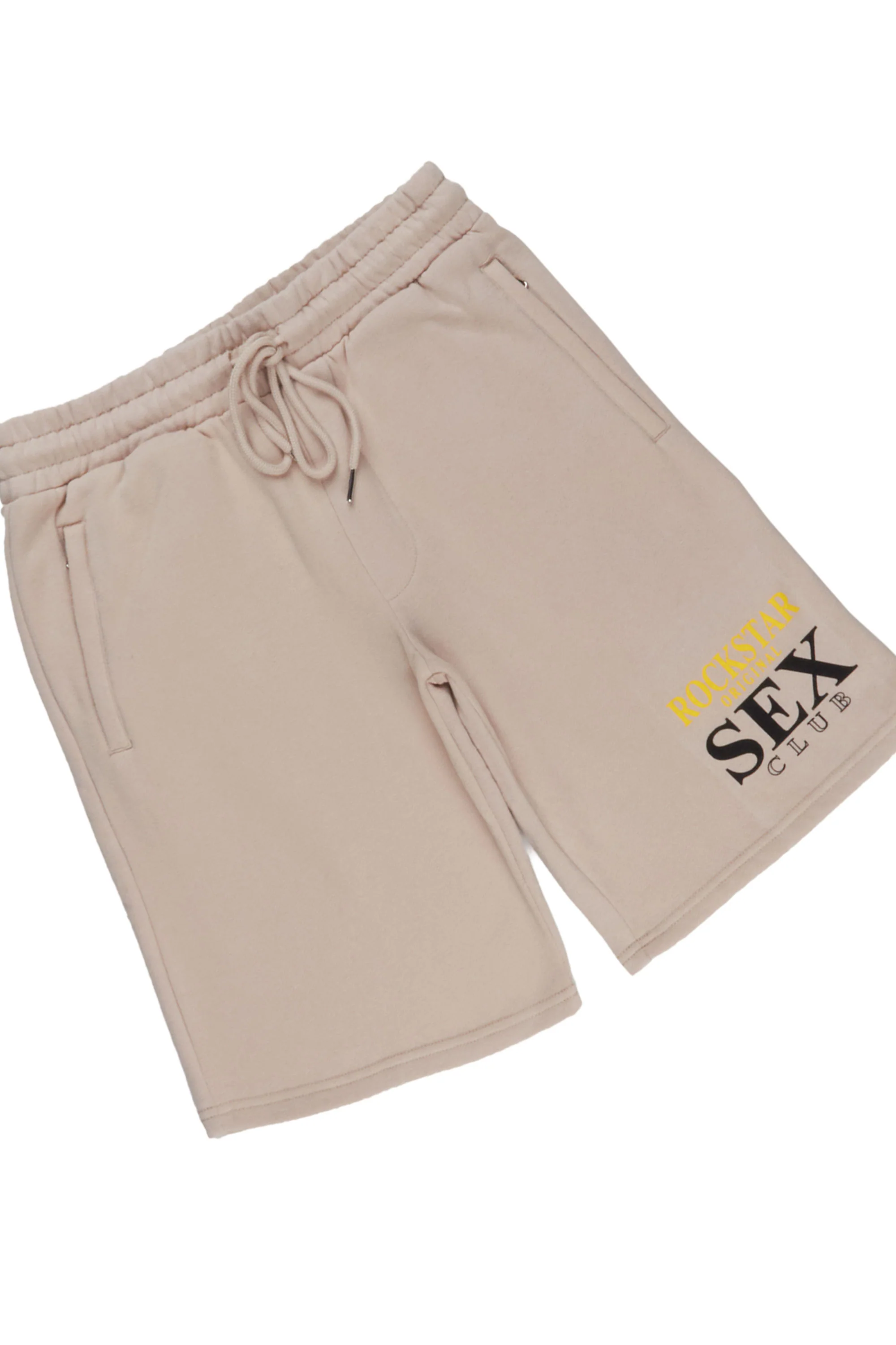 Yellakat Taupe Hoodie Short Set - Image 4