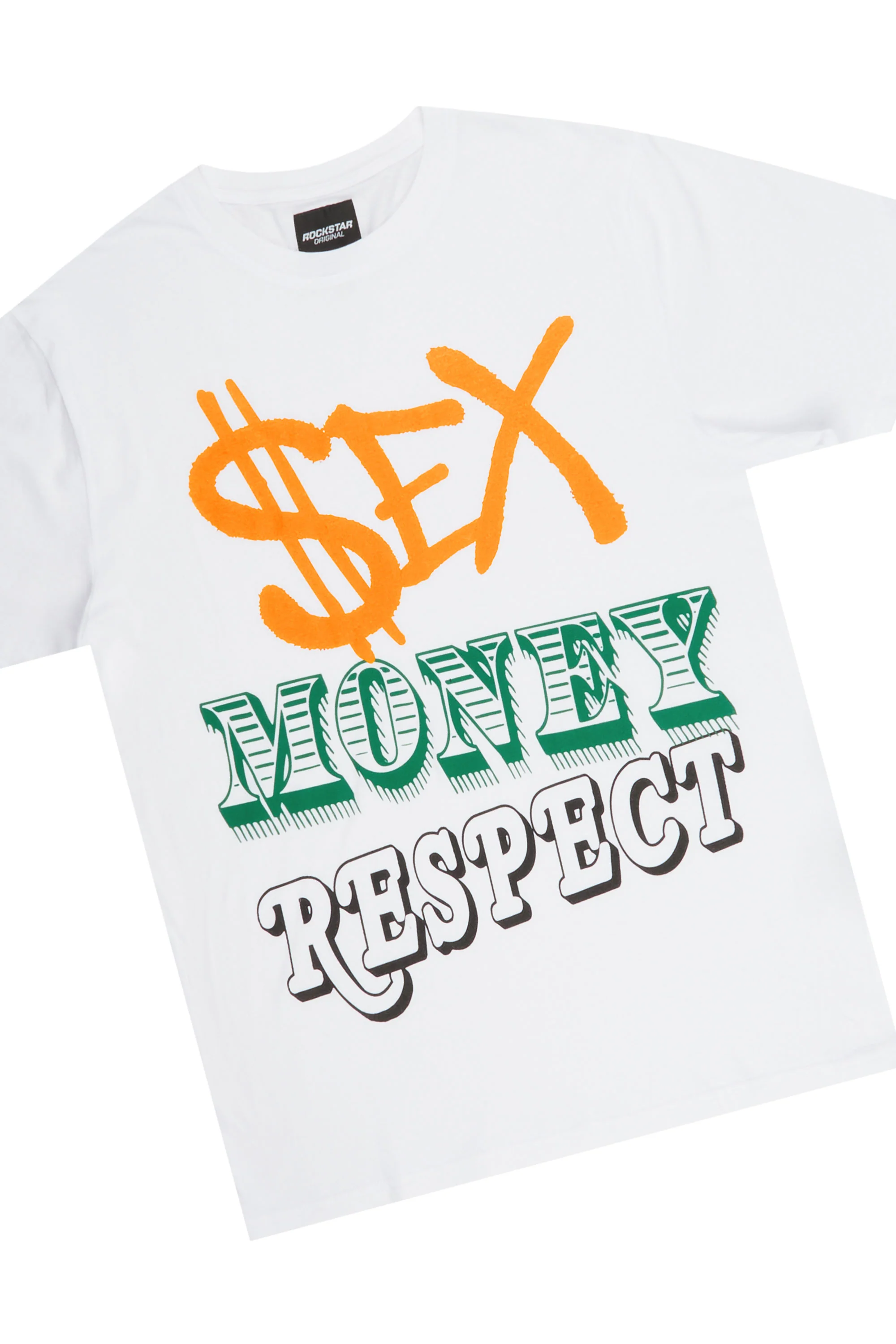 Kashy White/Orange T-Shirt Short Set - Image 2