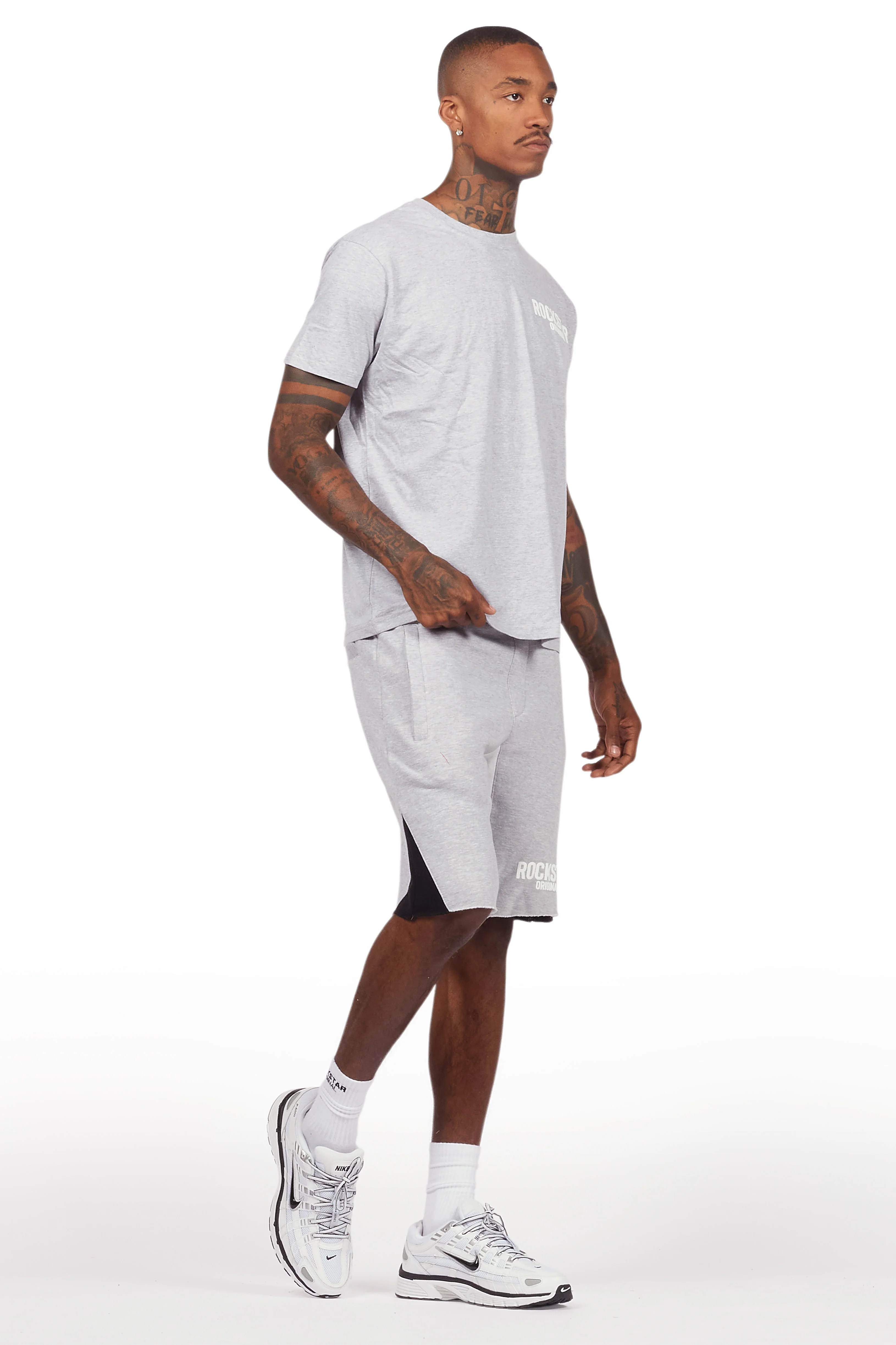 Sana Heather Grey Relaxed T-Shirt/Short Set - Image 12