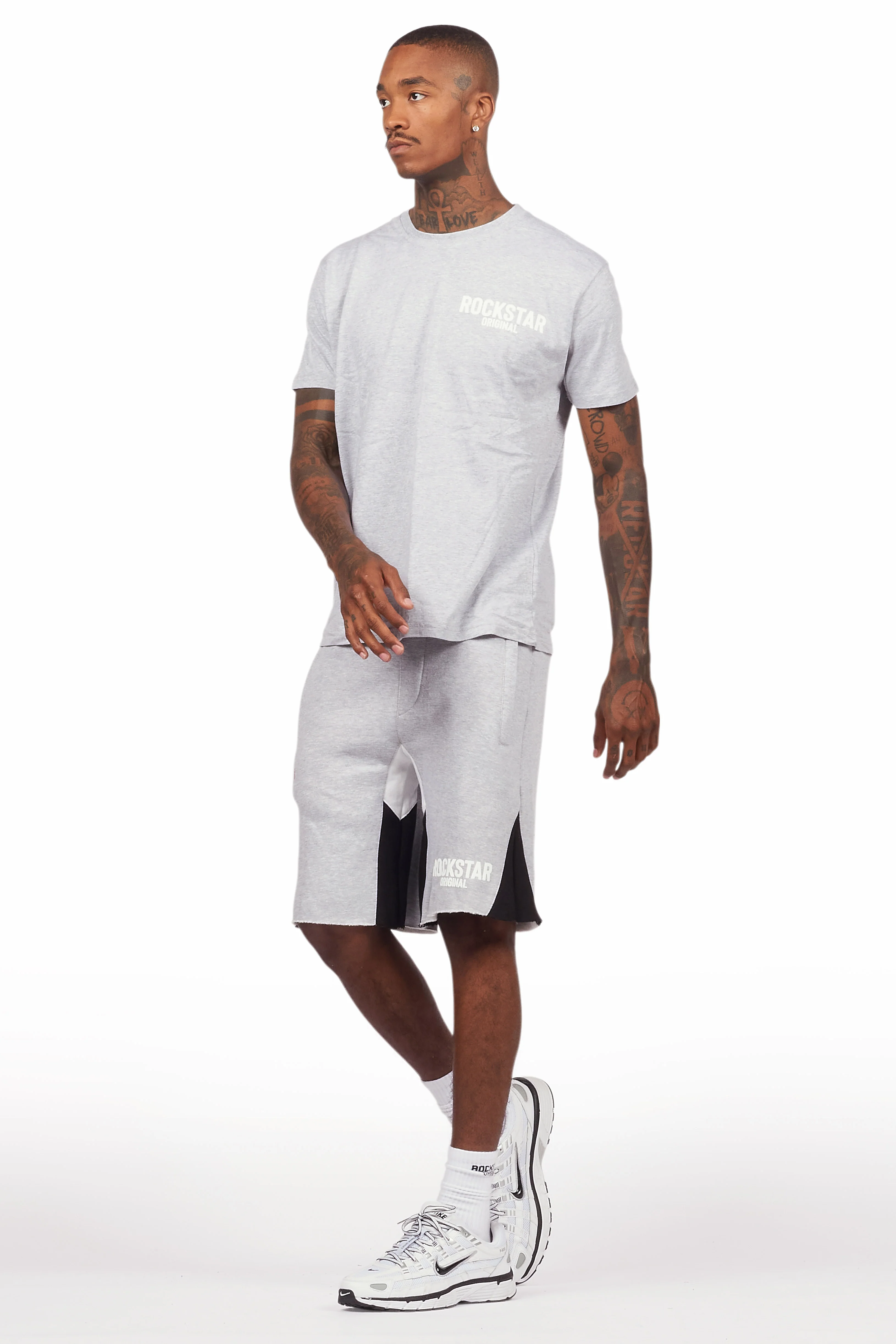 Sana Heather Grey Relaxed T-Shirt/Short Set - Image 13