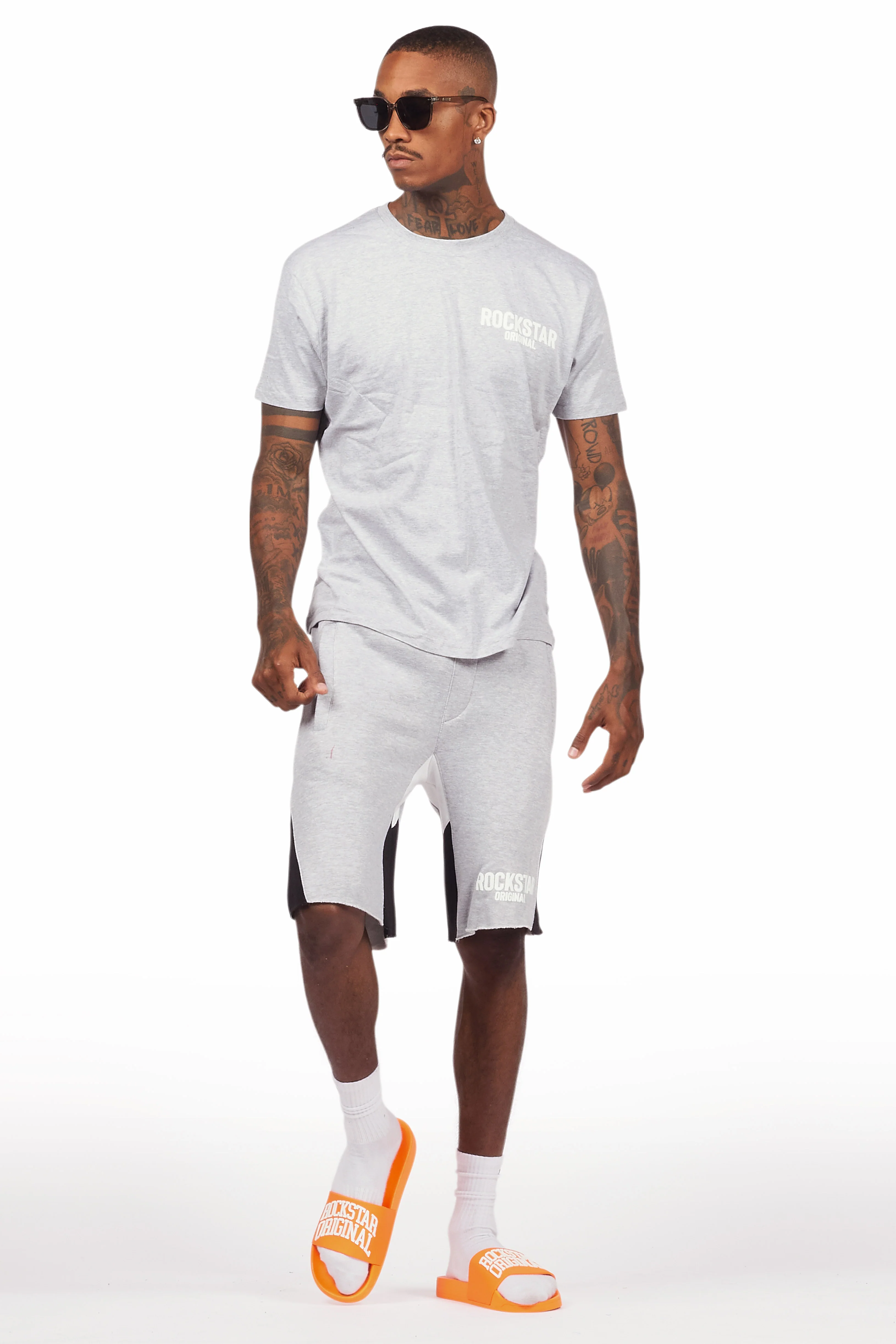 Sana Heather Grey Relaxed T-Shirt/Short Set - Image 4