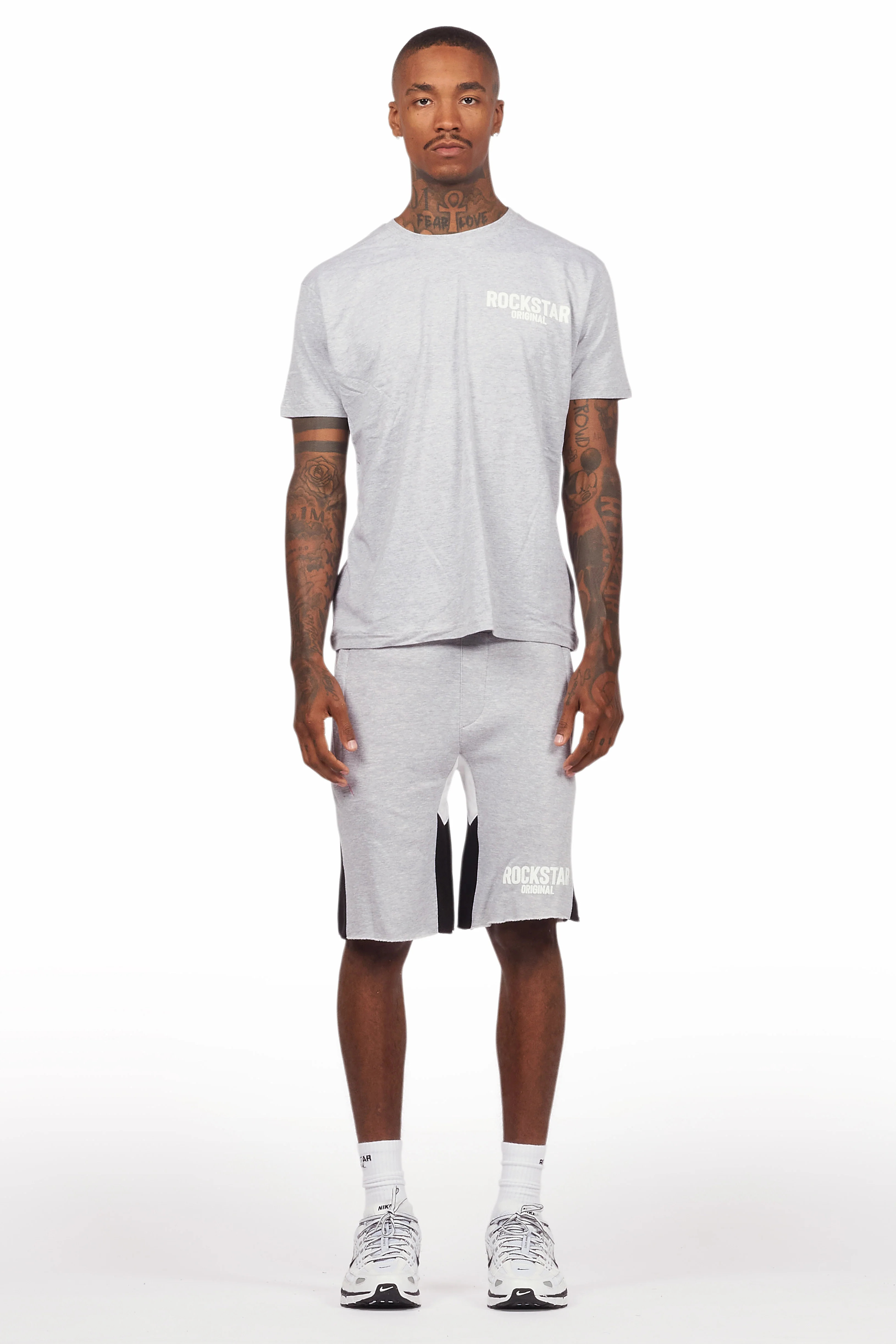 Sana Heather Grey Relaxed T-Shirt/Short Set - Image 8