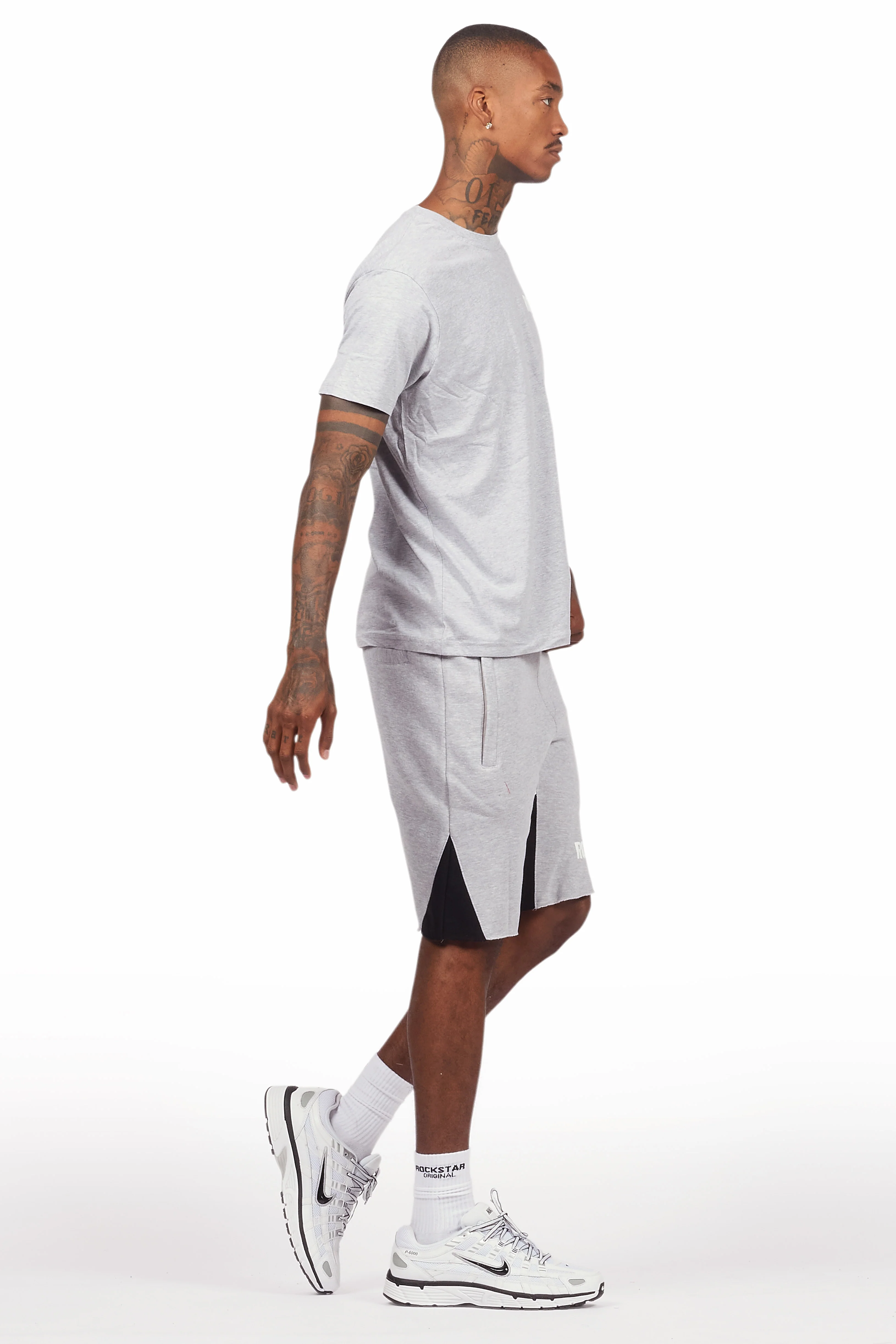 Sana Heather Grey Relaxed T-Shirt/Short Set - Image 9