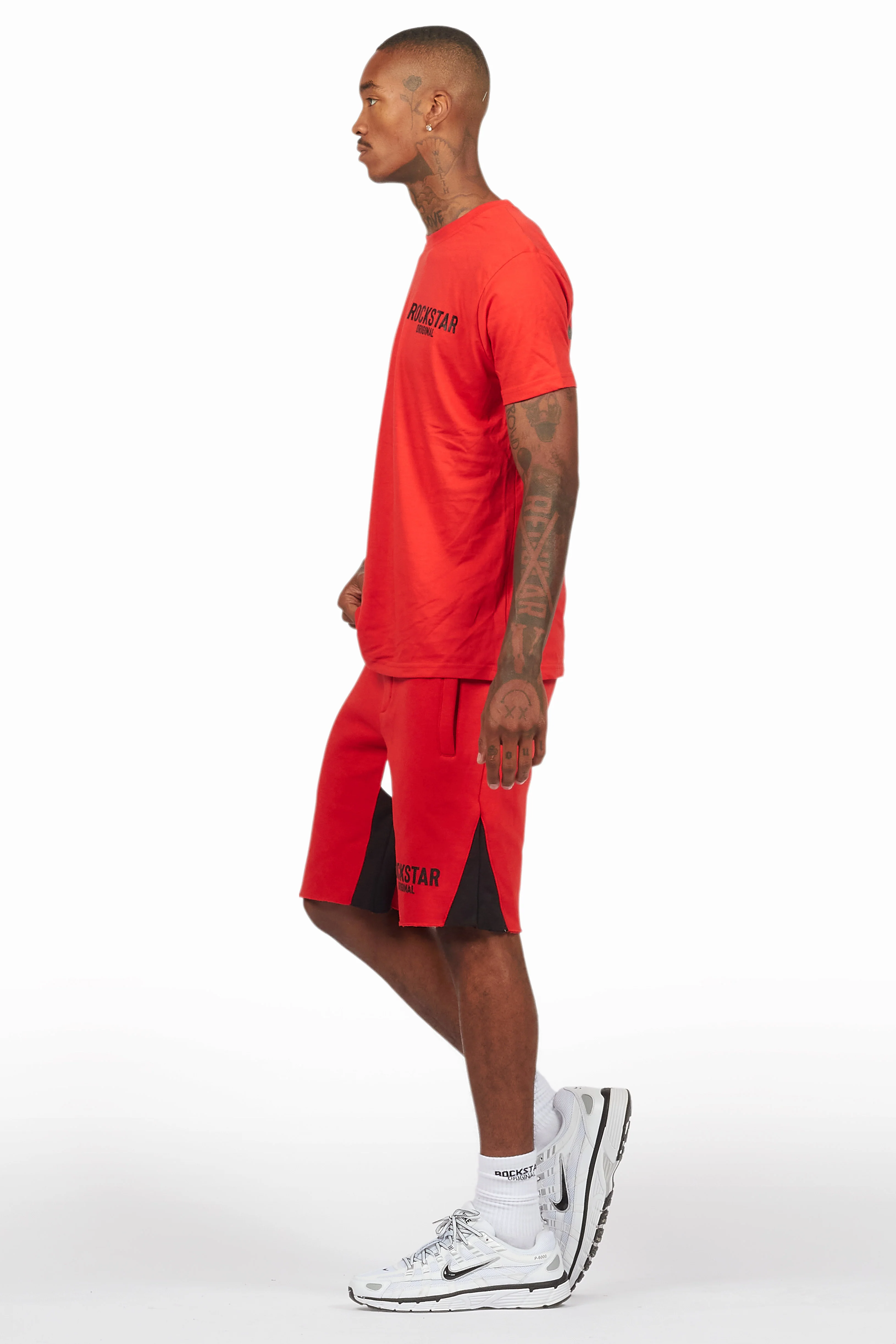 Sana Red Relaxed T-Shirt/Short Set - Image 11