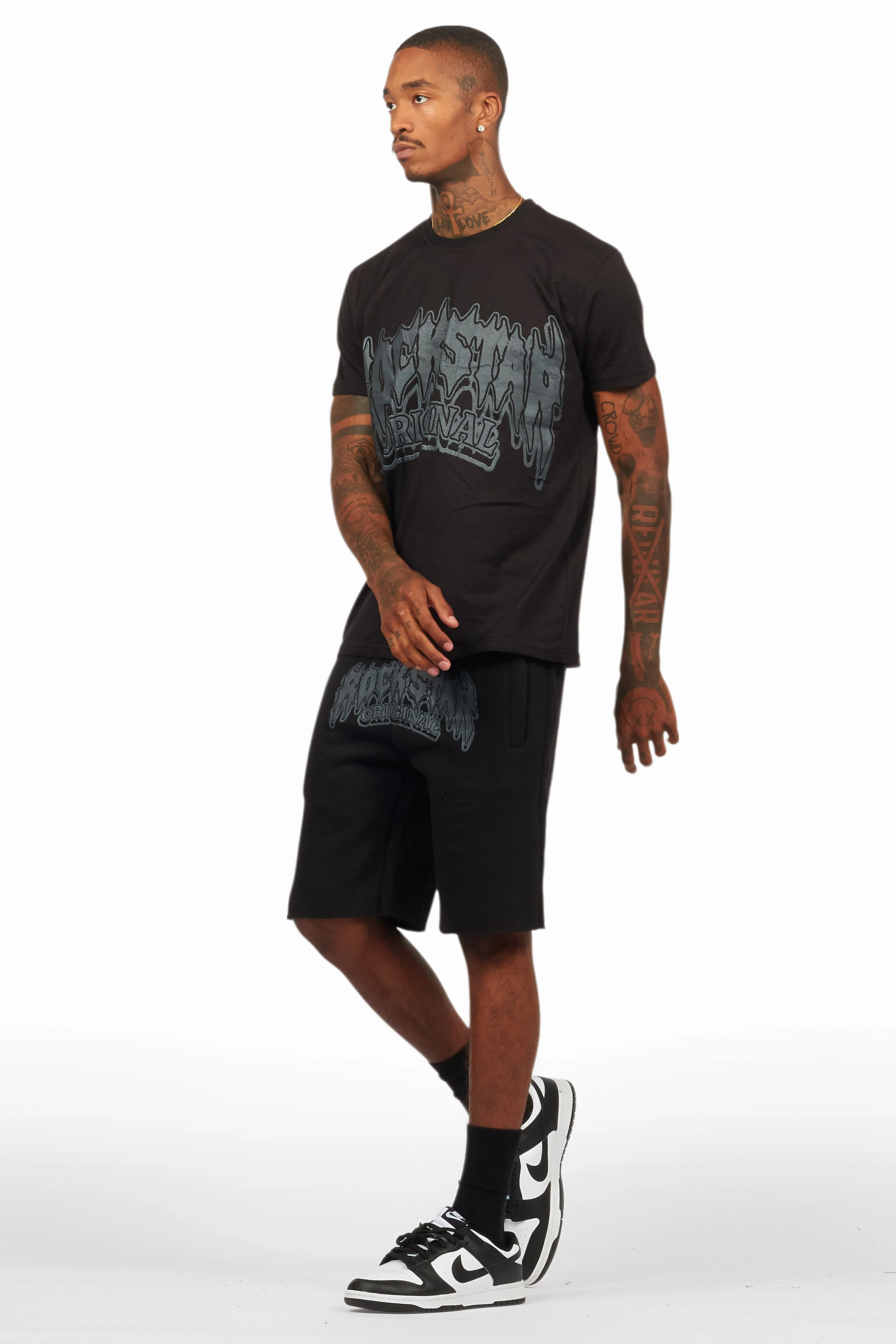 Dray Black/Black T-Shirt/Short Set - Image 7