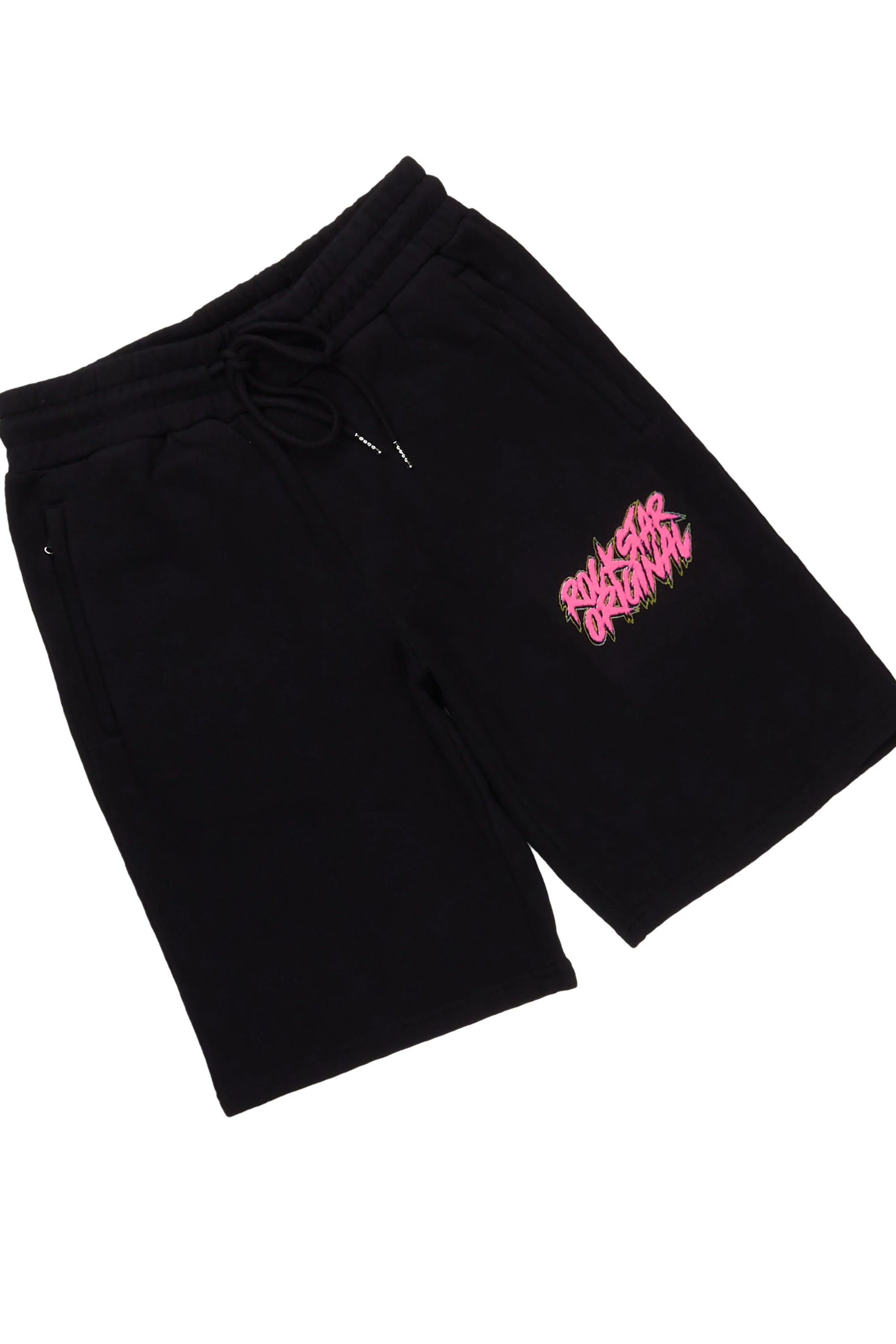 Zev Black Graphic T-Shirt Short Set - Image 4