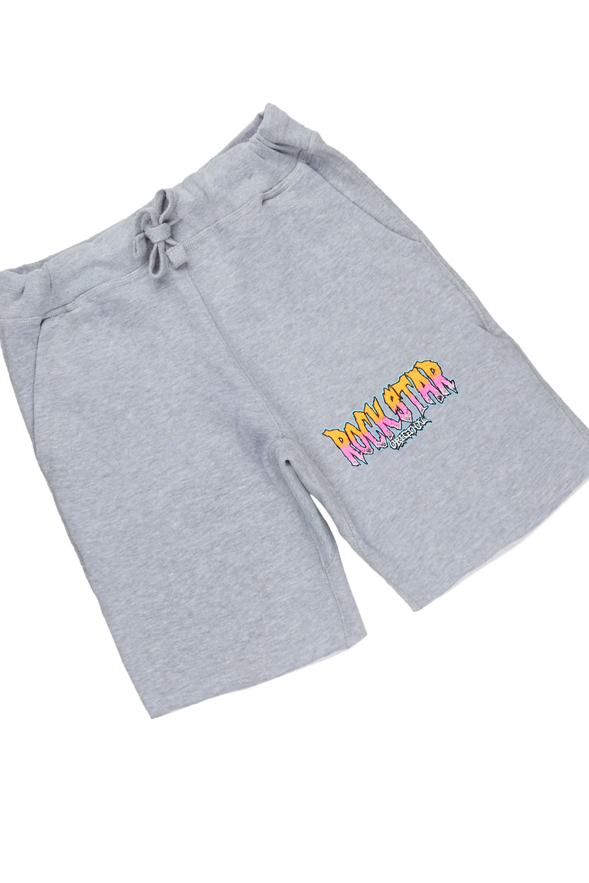 Disstans Black/Grey Graphic T-Shirt- Short Set - Image 3