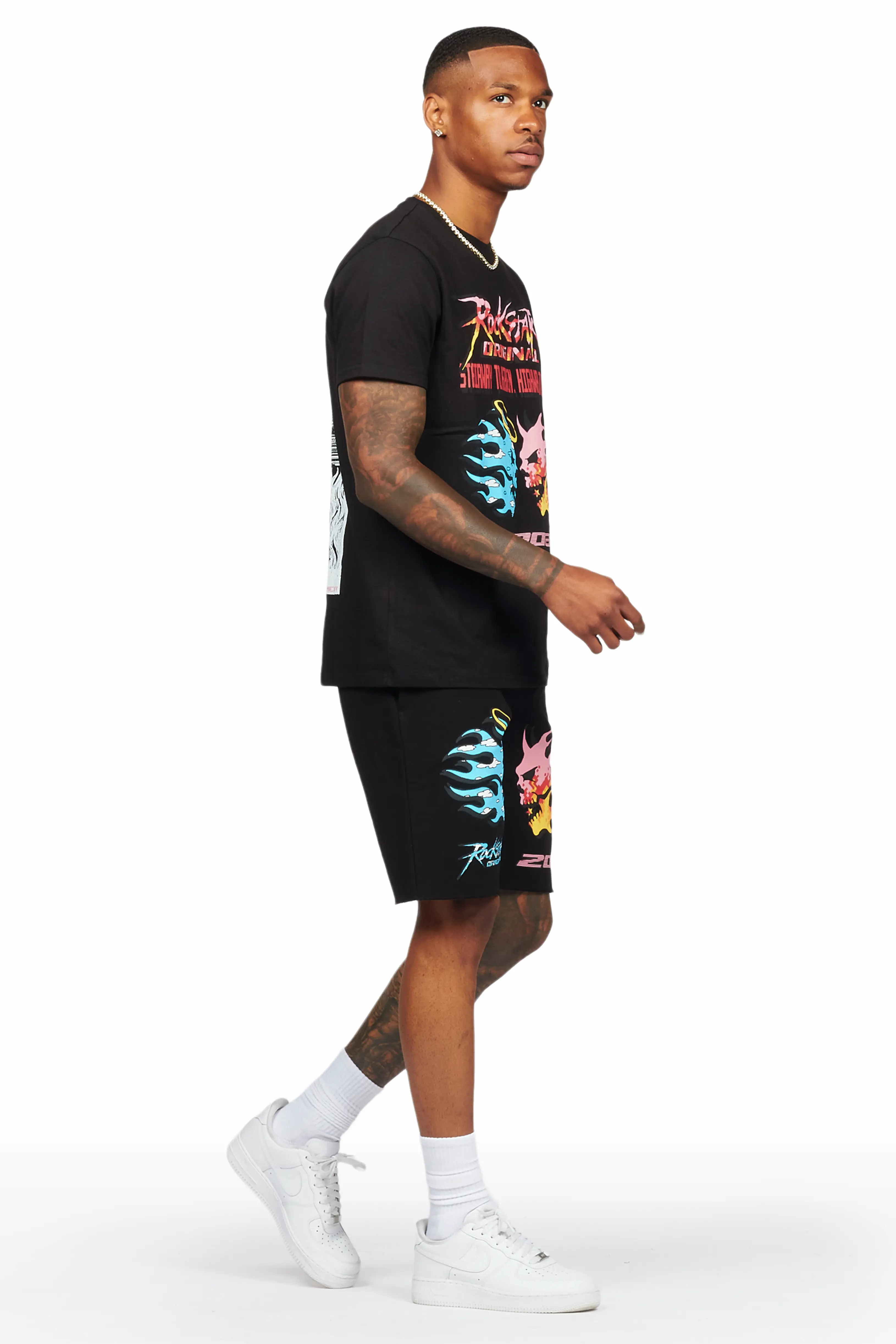 Sky Black T-Shirt/Short Set - Image 6