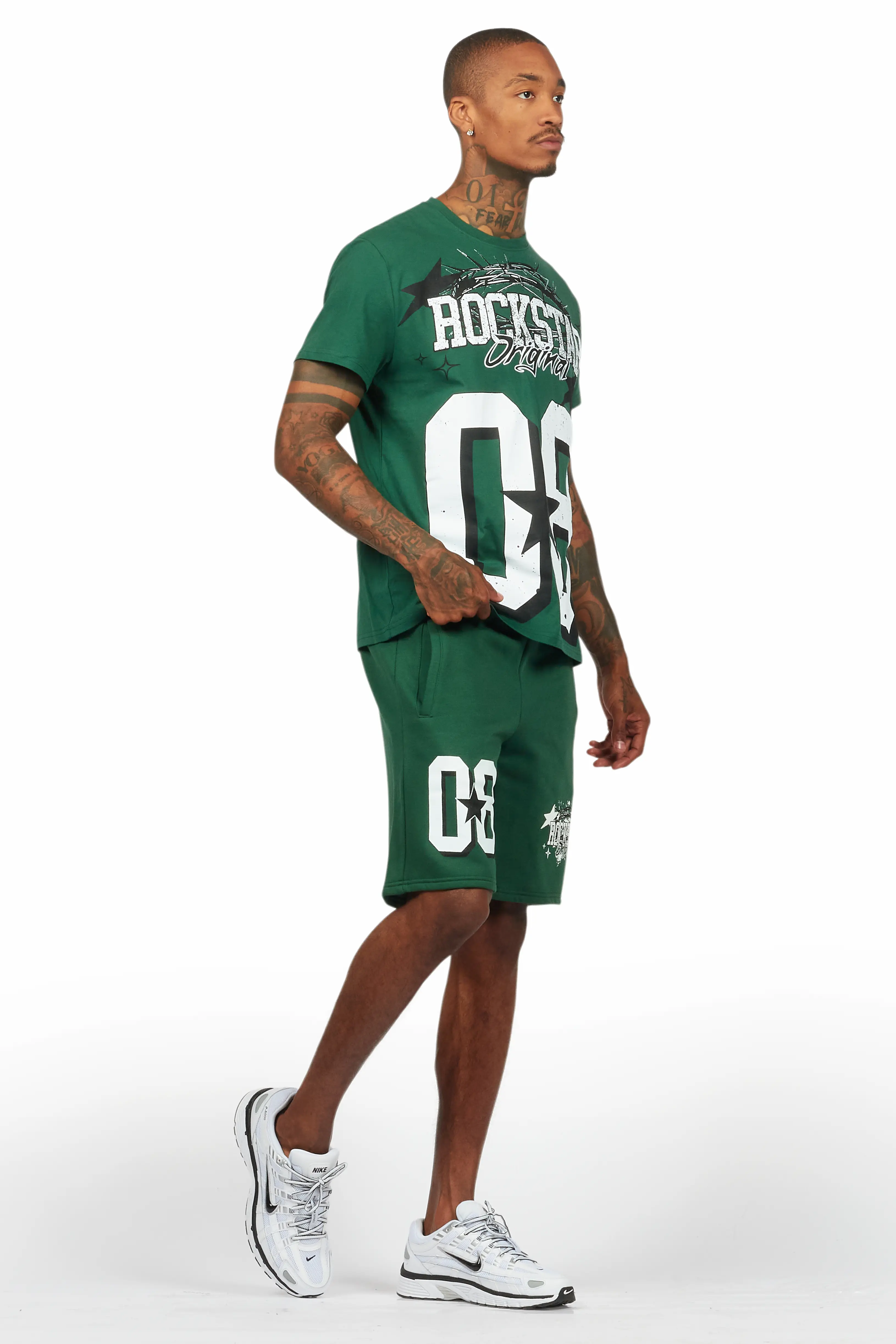 Allstar Green/White T-Shirt Short Set - Image 6