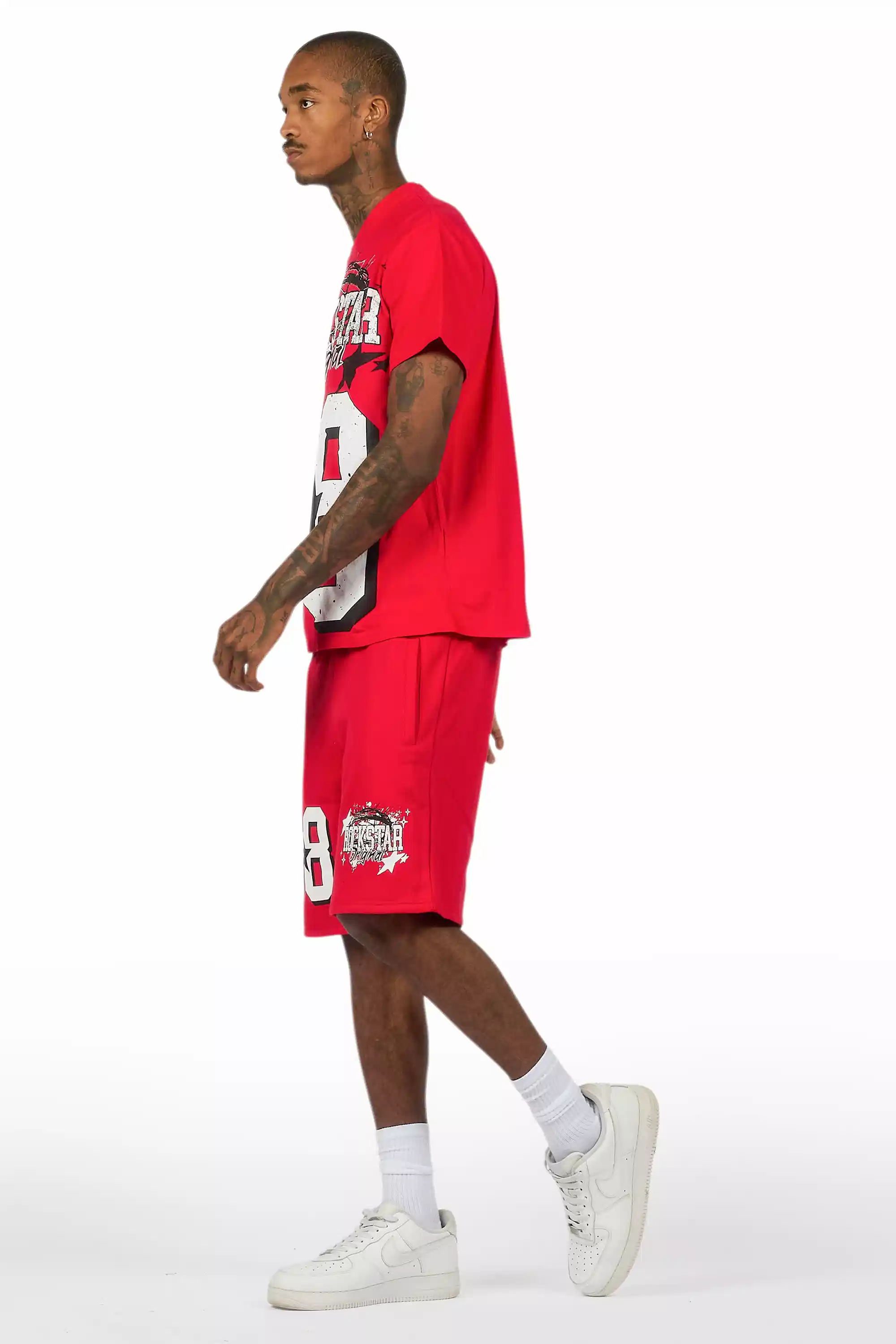Allstar Red/White T-Shirt Short Set - Image 7