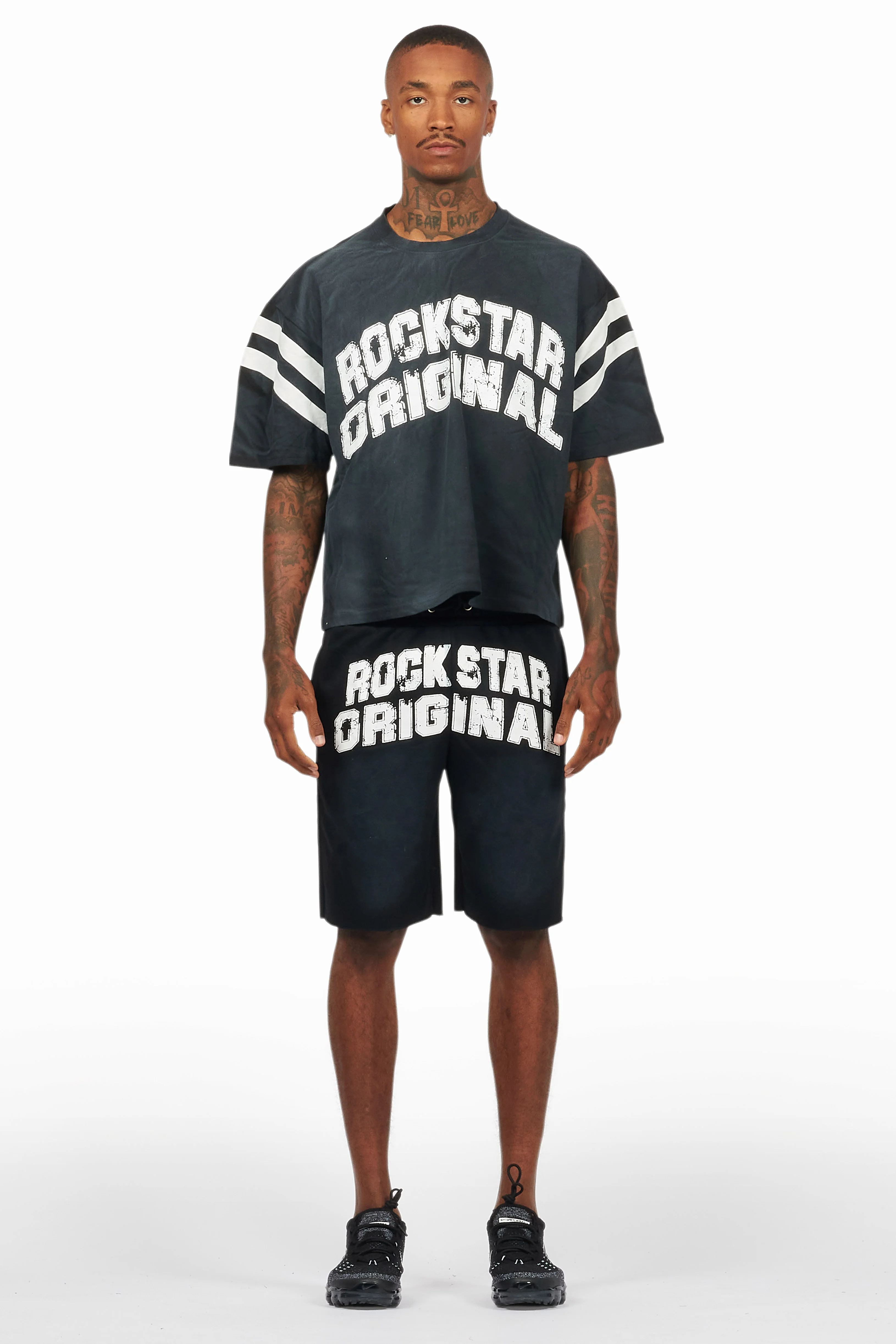 Tumo Black Crop Boxy Tee Short Set - Image 2