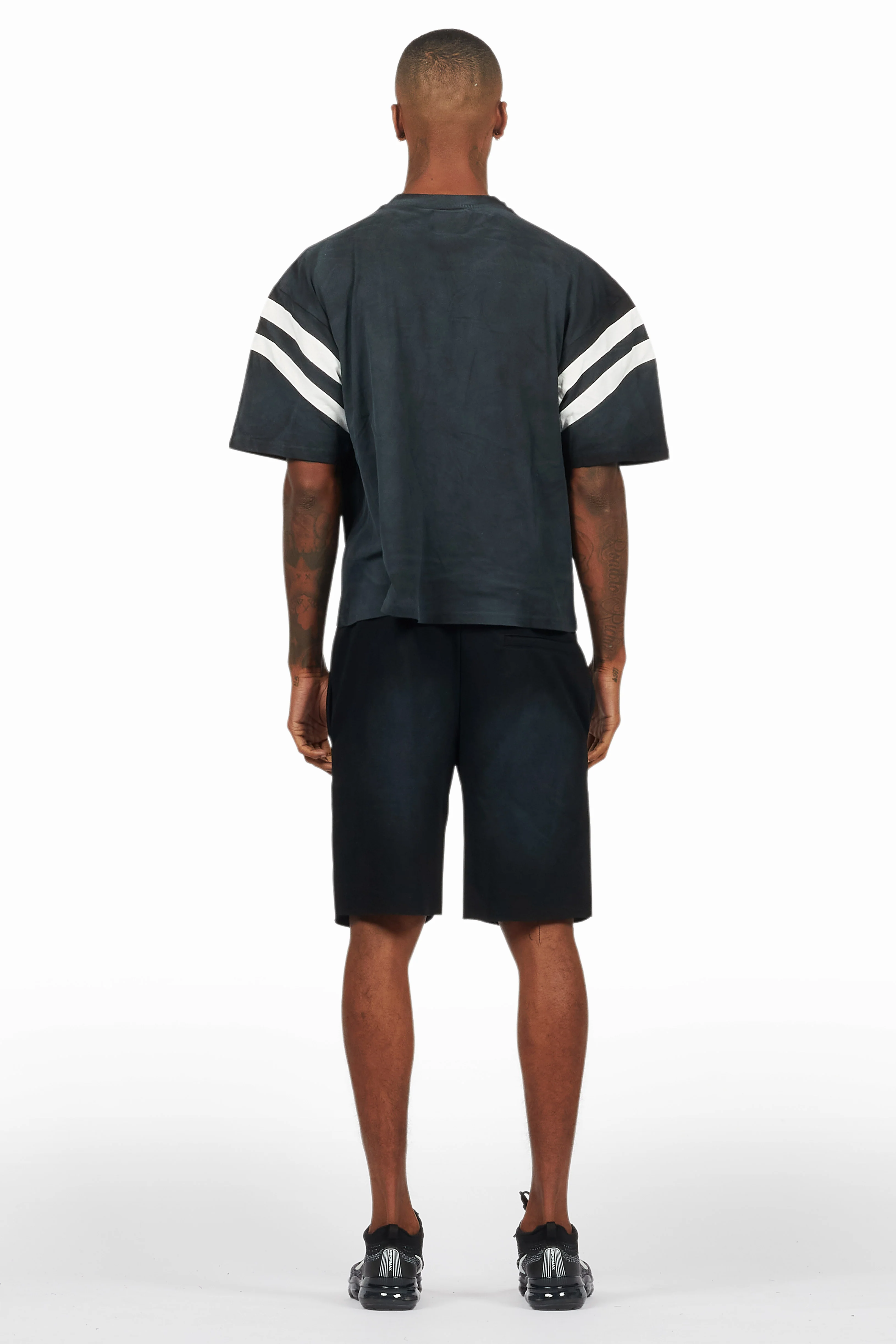 Tumo Black Crop Boxy Tee Short Set - Image 4