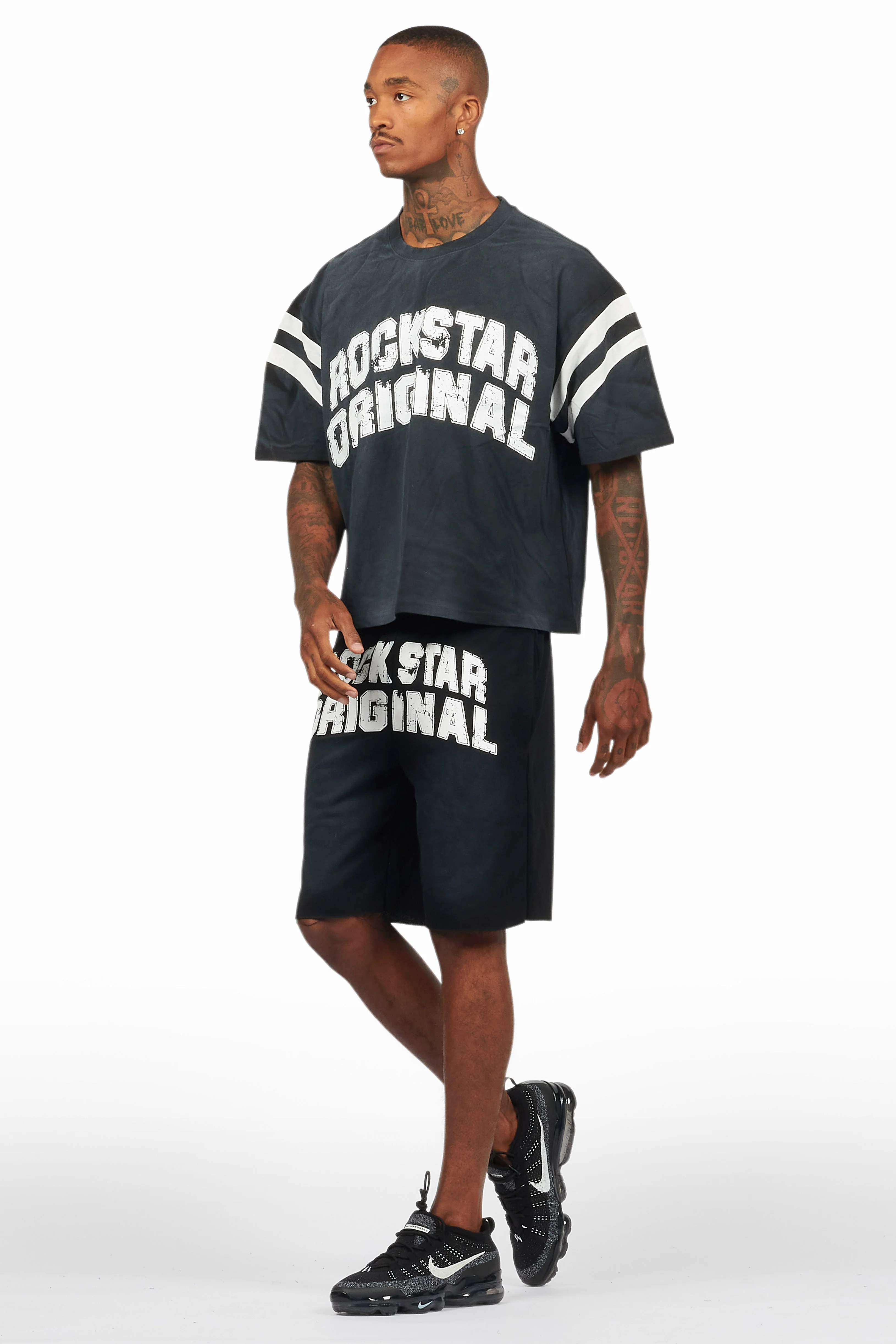 Tumo Black Crop Boxy Tee Short Set - Image 7