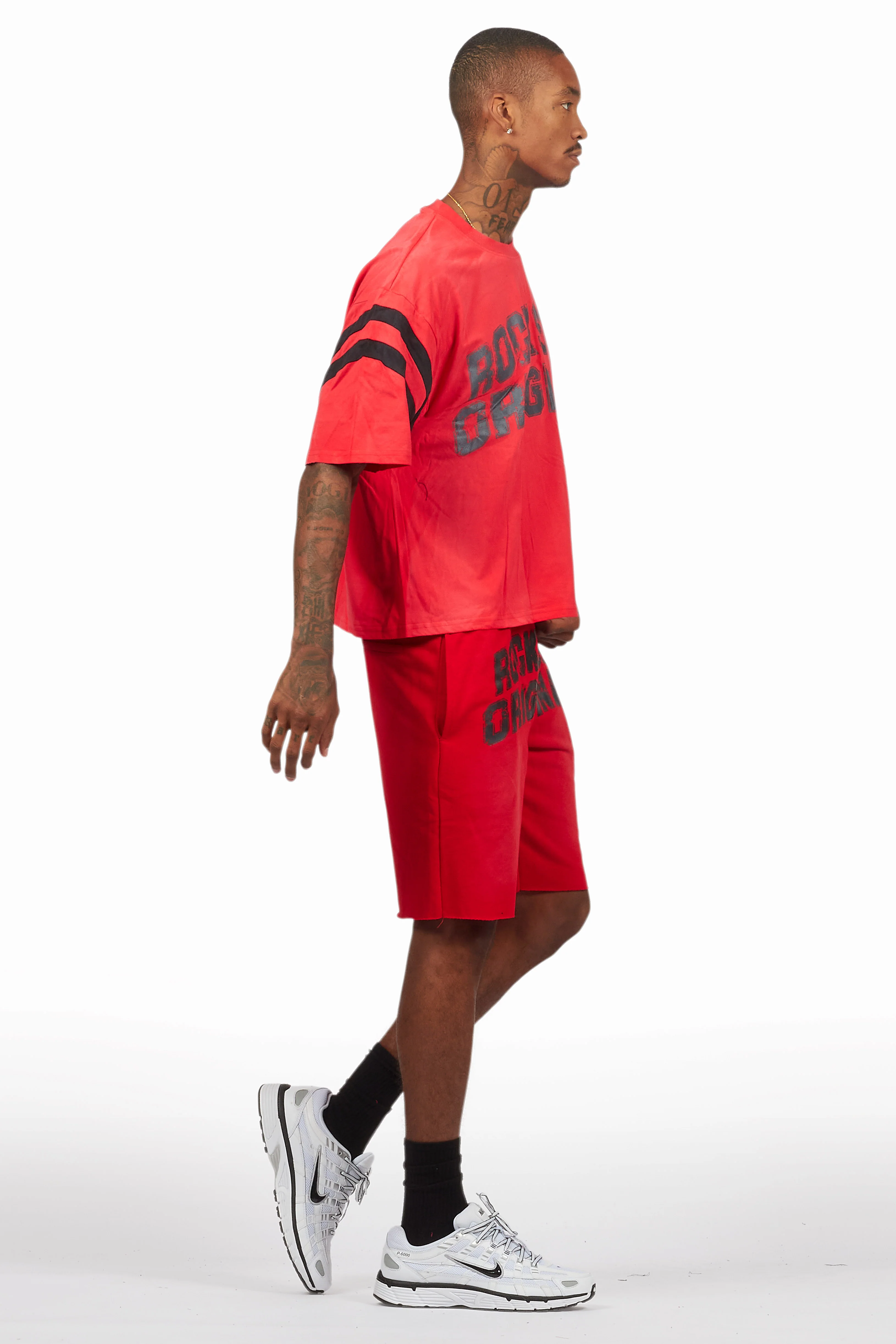 Tumo Red Crop Boxy Tee Short Set - Image 3