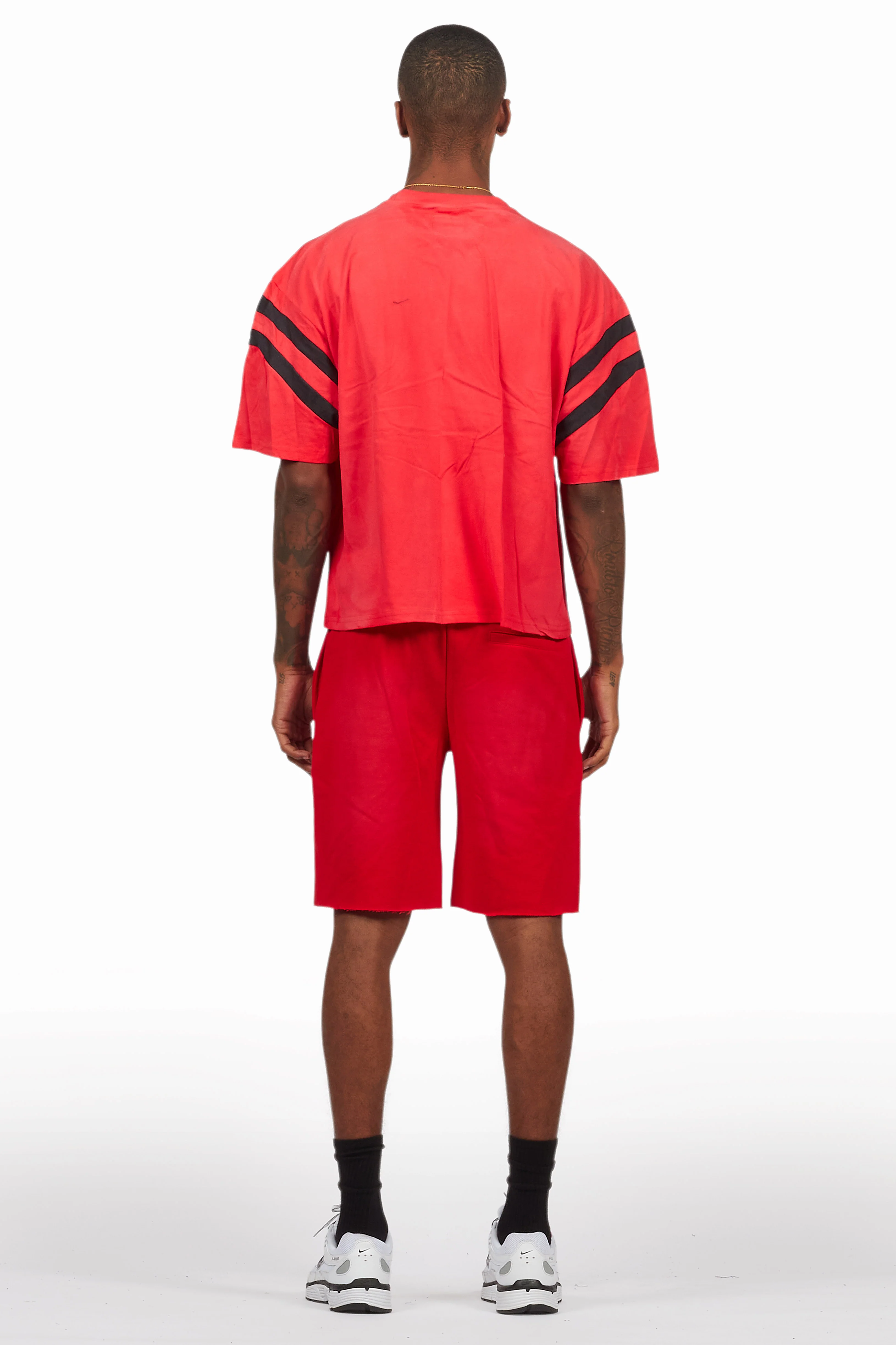 Tumo Red Crop Boxy Tee Short Set - Image 4