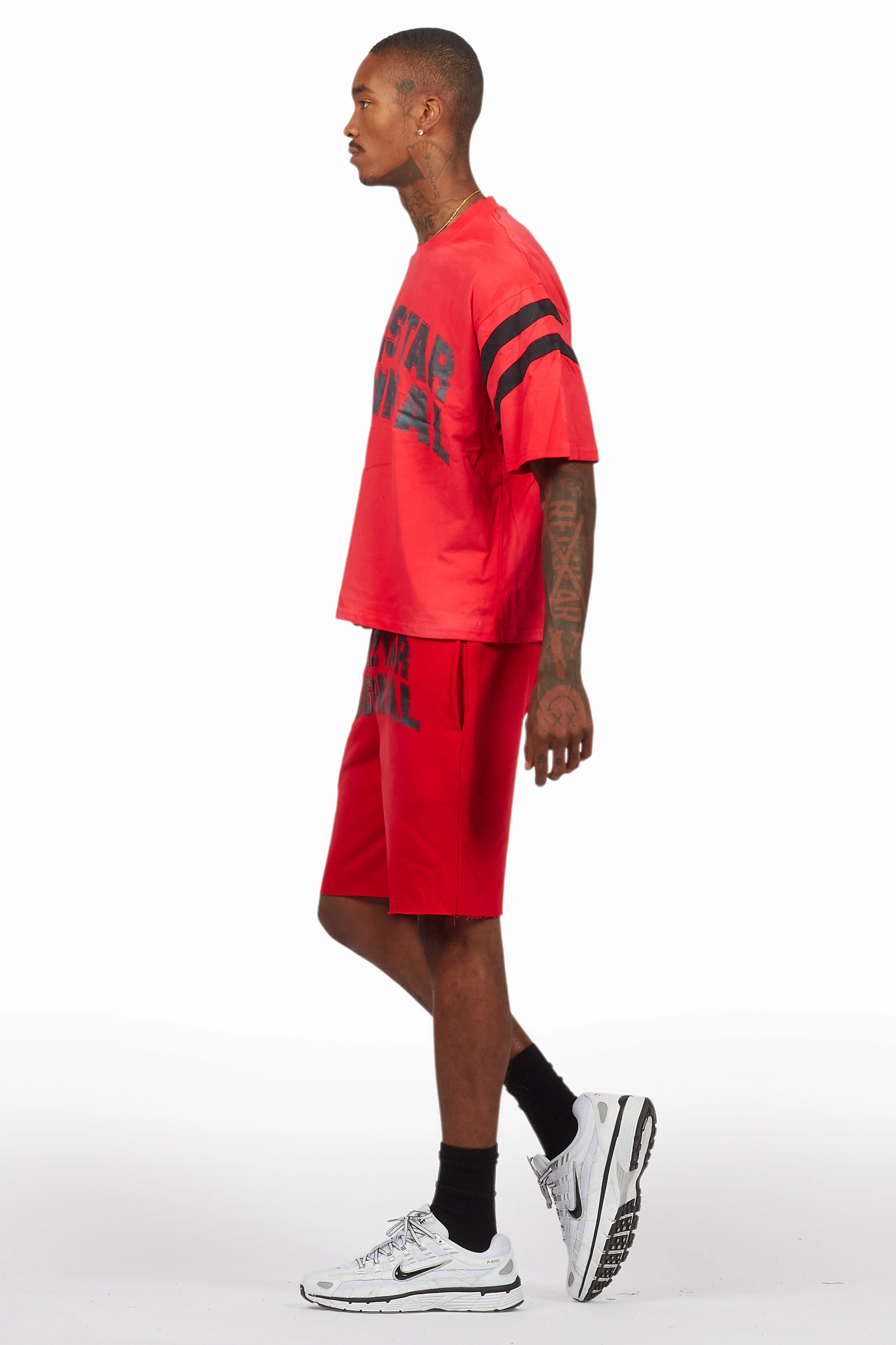 Tumo Red Crop Boxy Tee Short Set - Image 5
