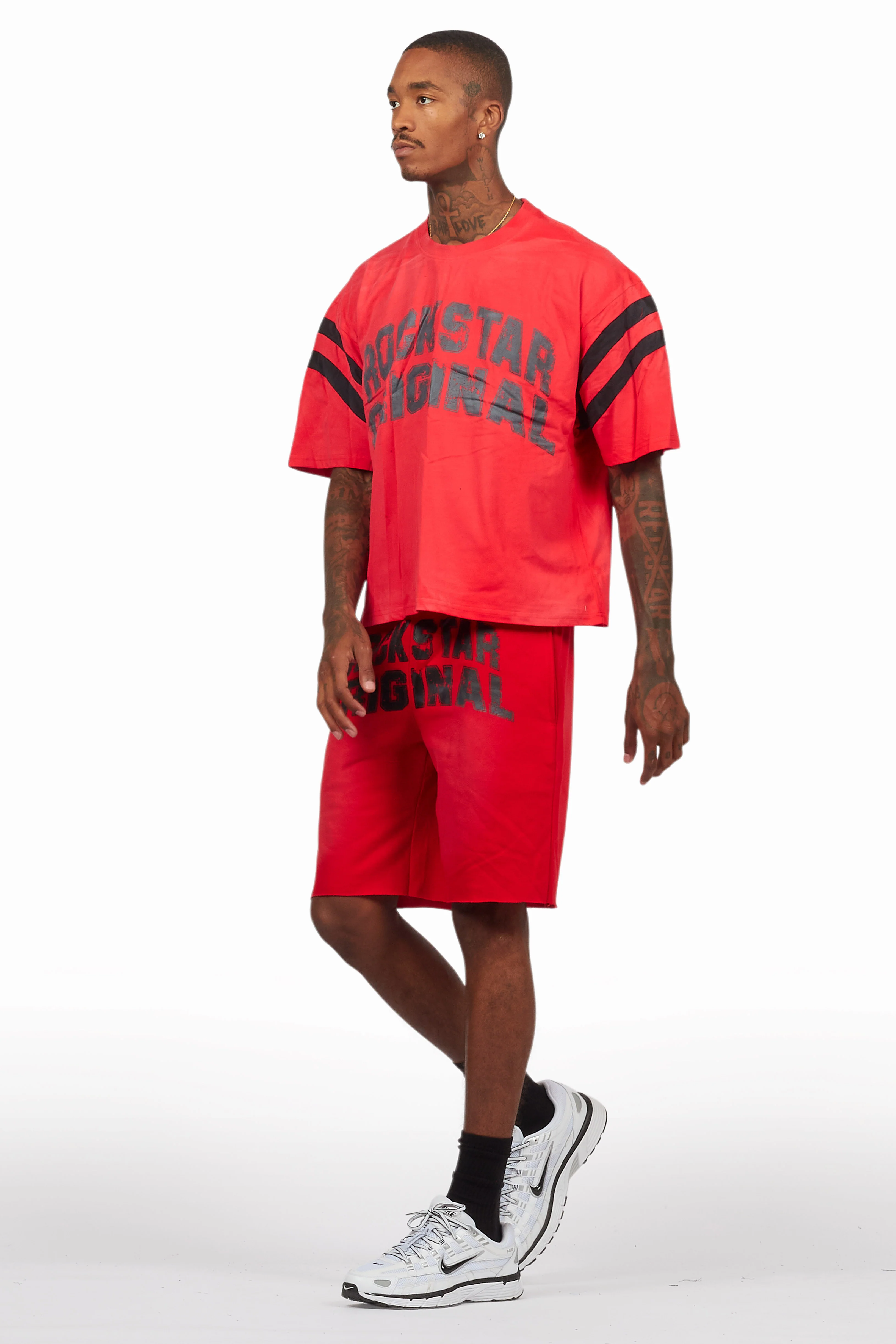 Tumo Red Crop Boxy Tee Short Set - Image 7