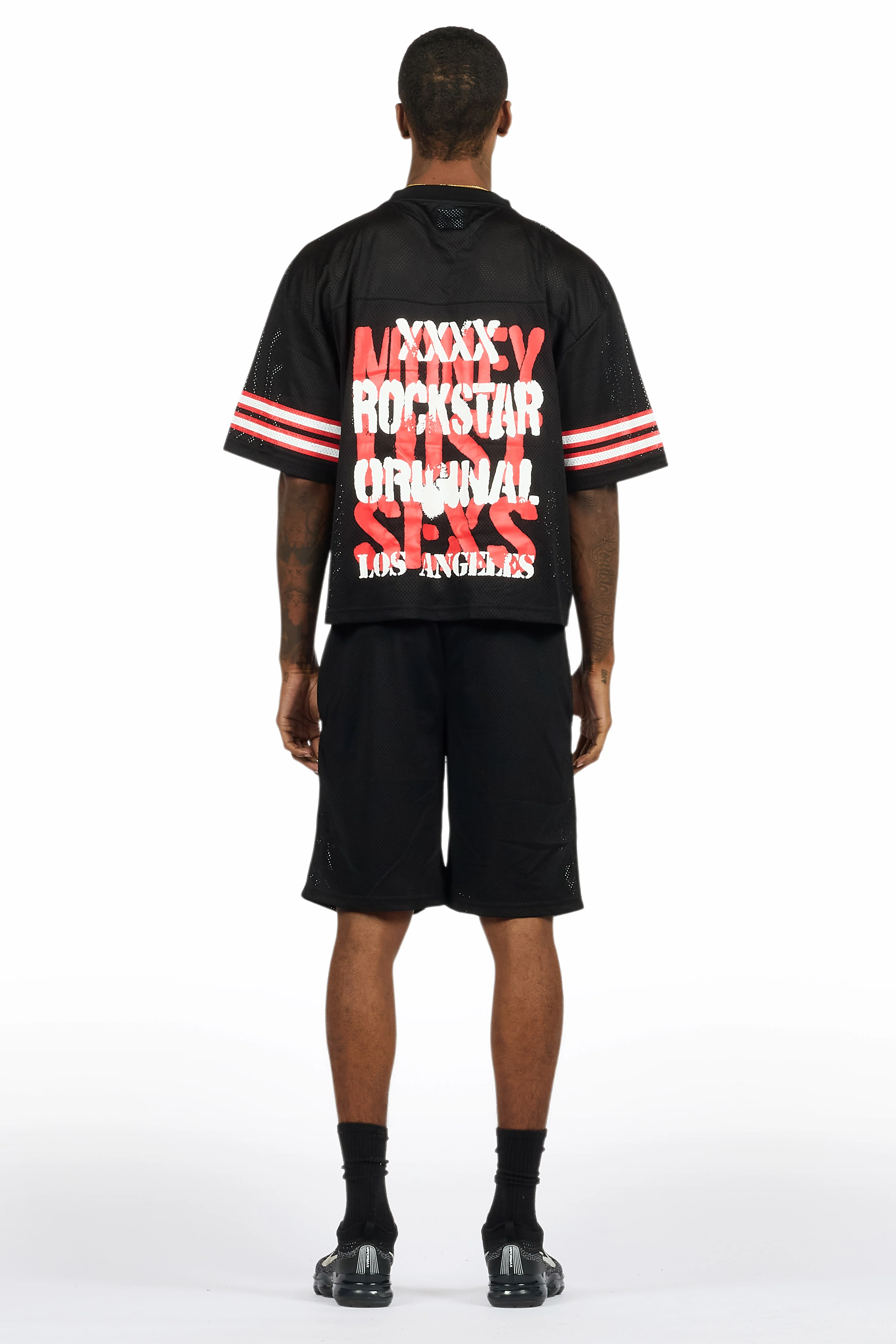 Crown Black Mesh Jersey Short Set - Image 10