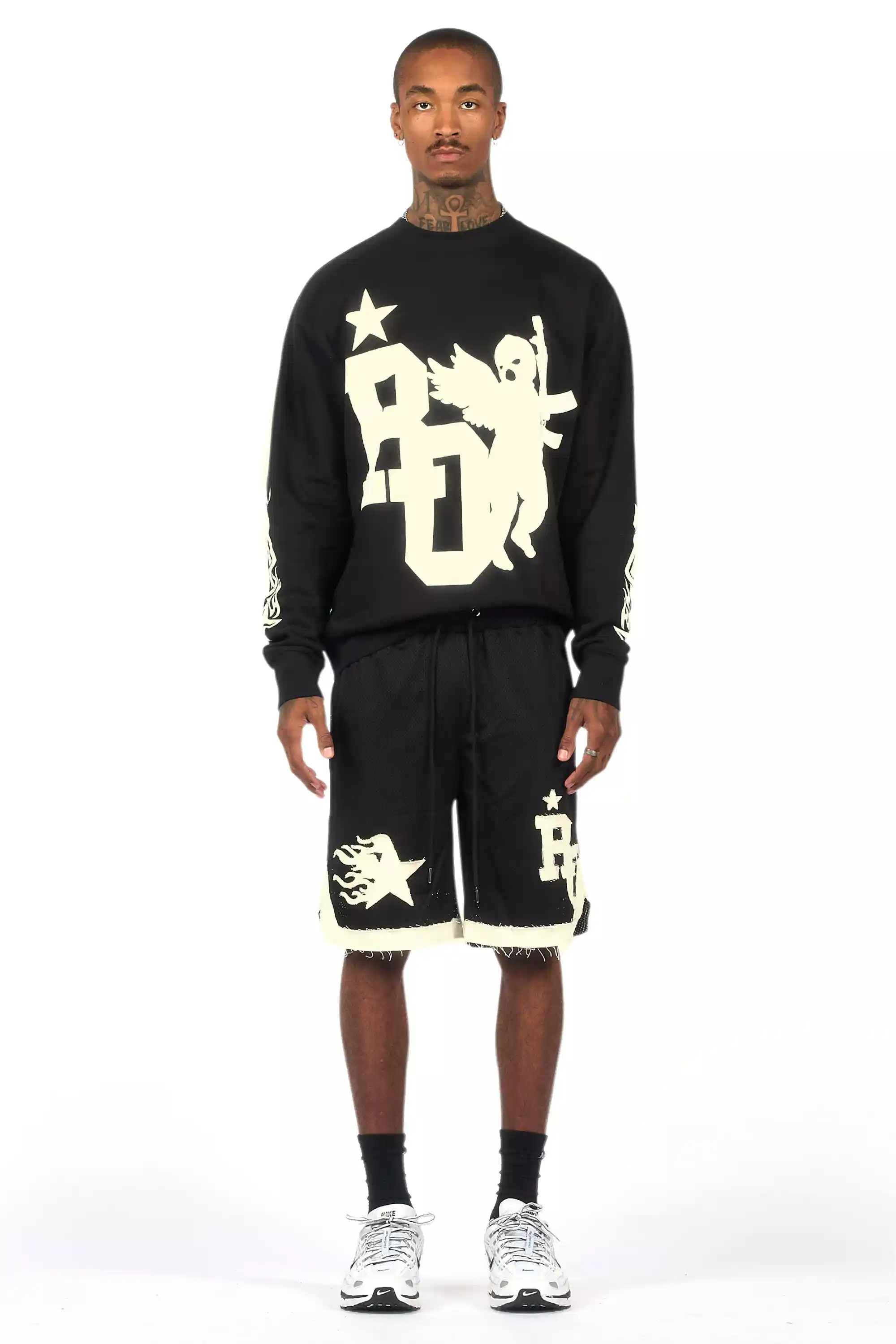 Pluton Black Mesh T-Shirt/Short Set - Image 3