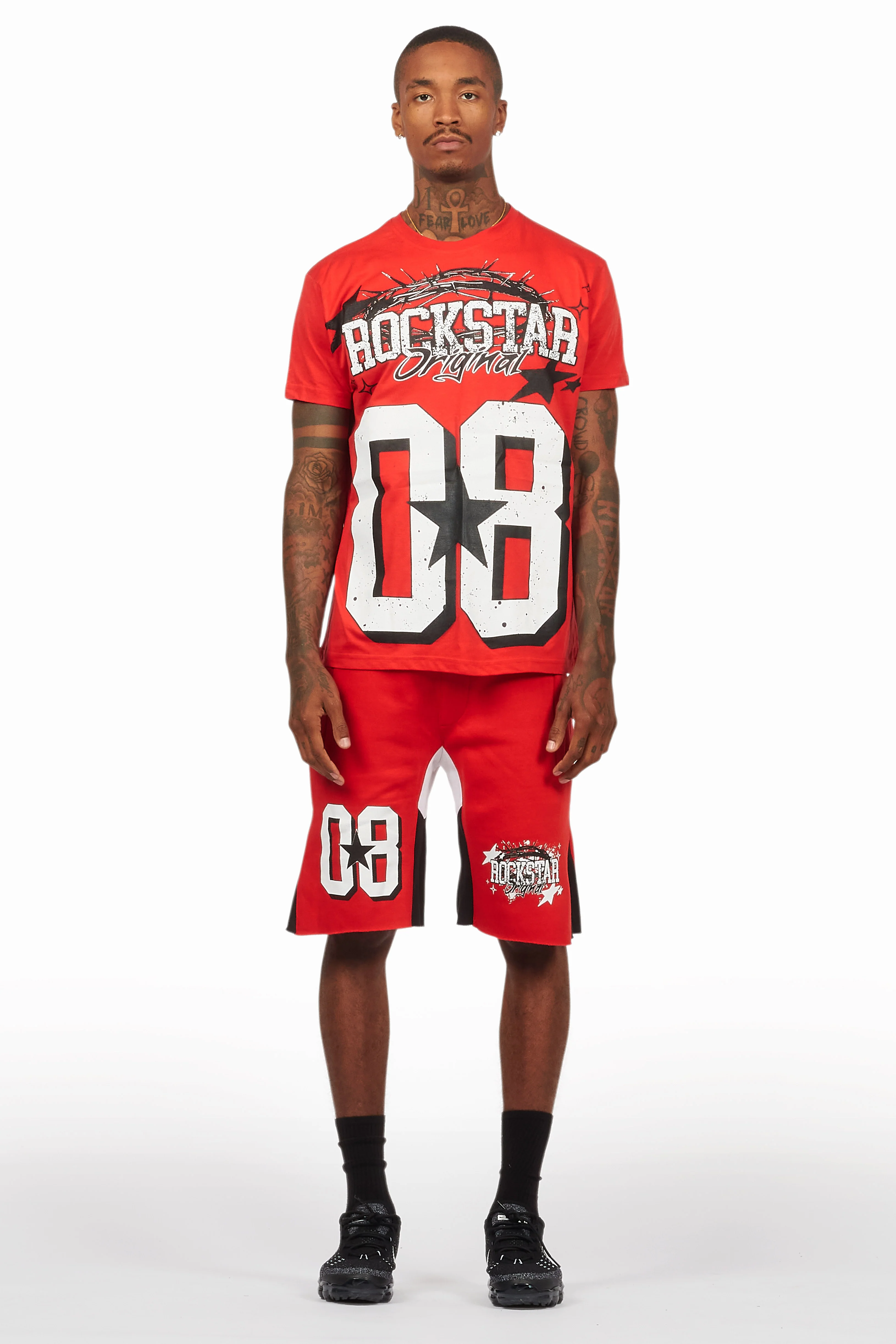 Allstar Red/White T-Shirt Short Set - Image 2