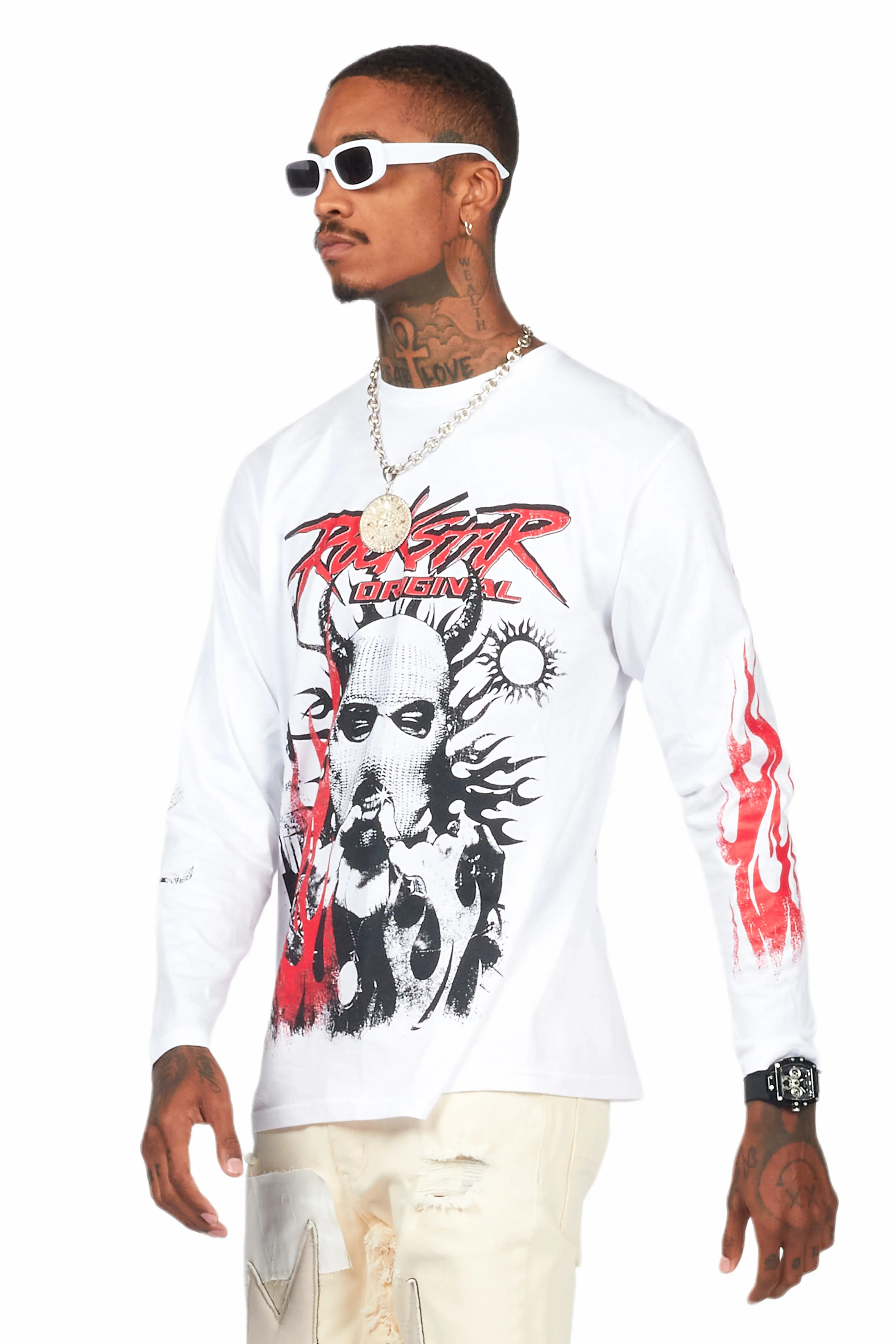 Mercy White Long Sleeve Graphic T-Shirt - Image 3