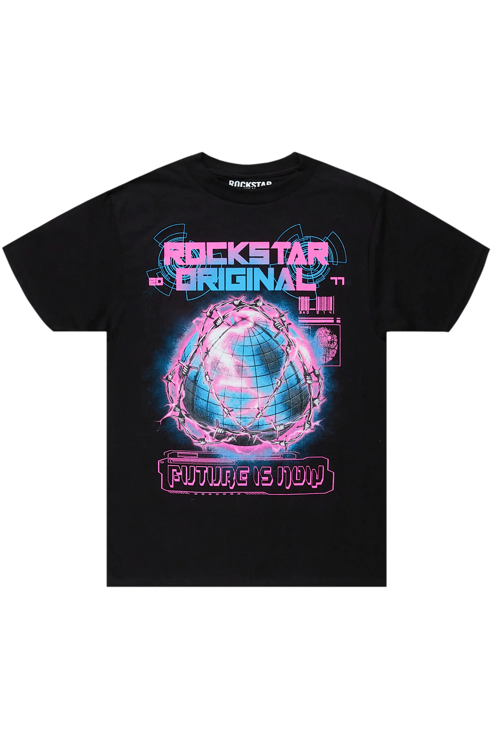 Digital Black Graphic T-Shirt - Image 2