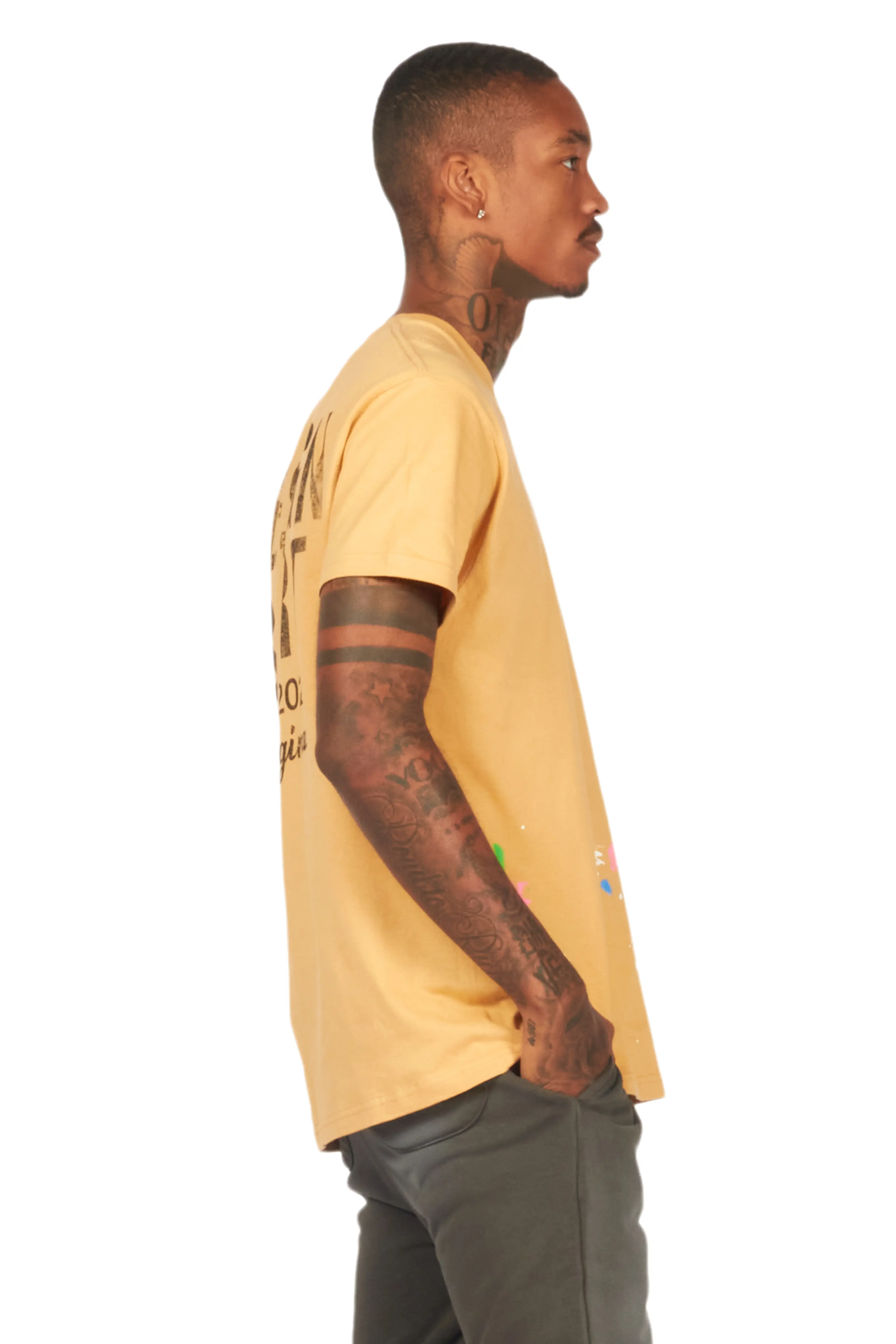 Mancha Beige/Black Graphic T-Shirt - Image 5