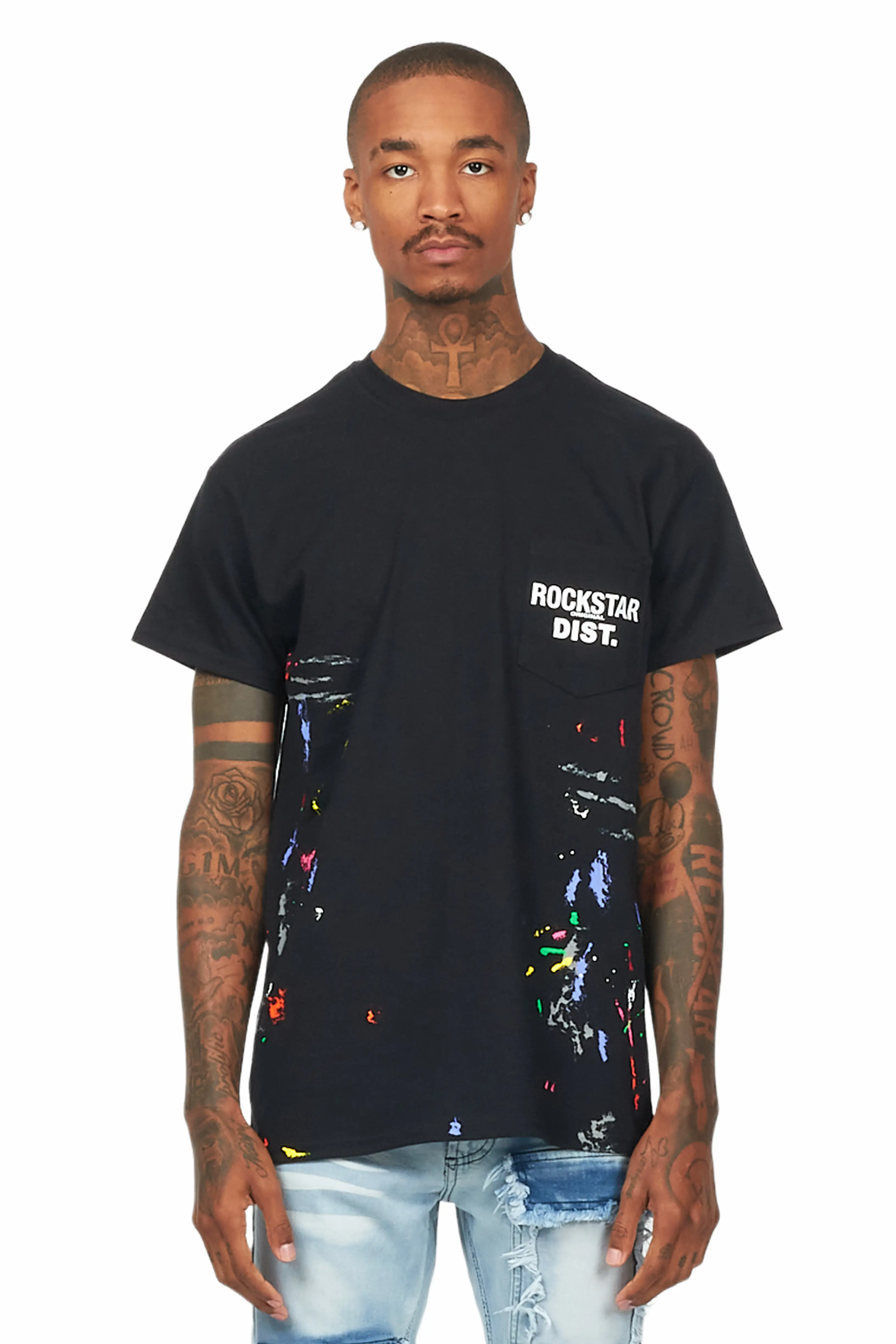 Pallas Black Graphic Pocket T-Shirt