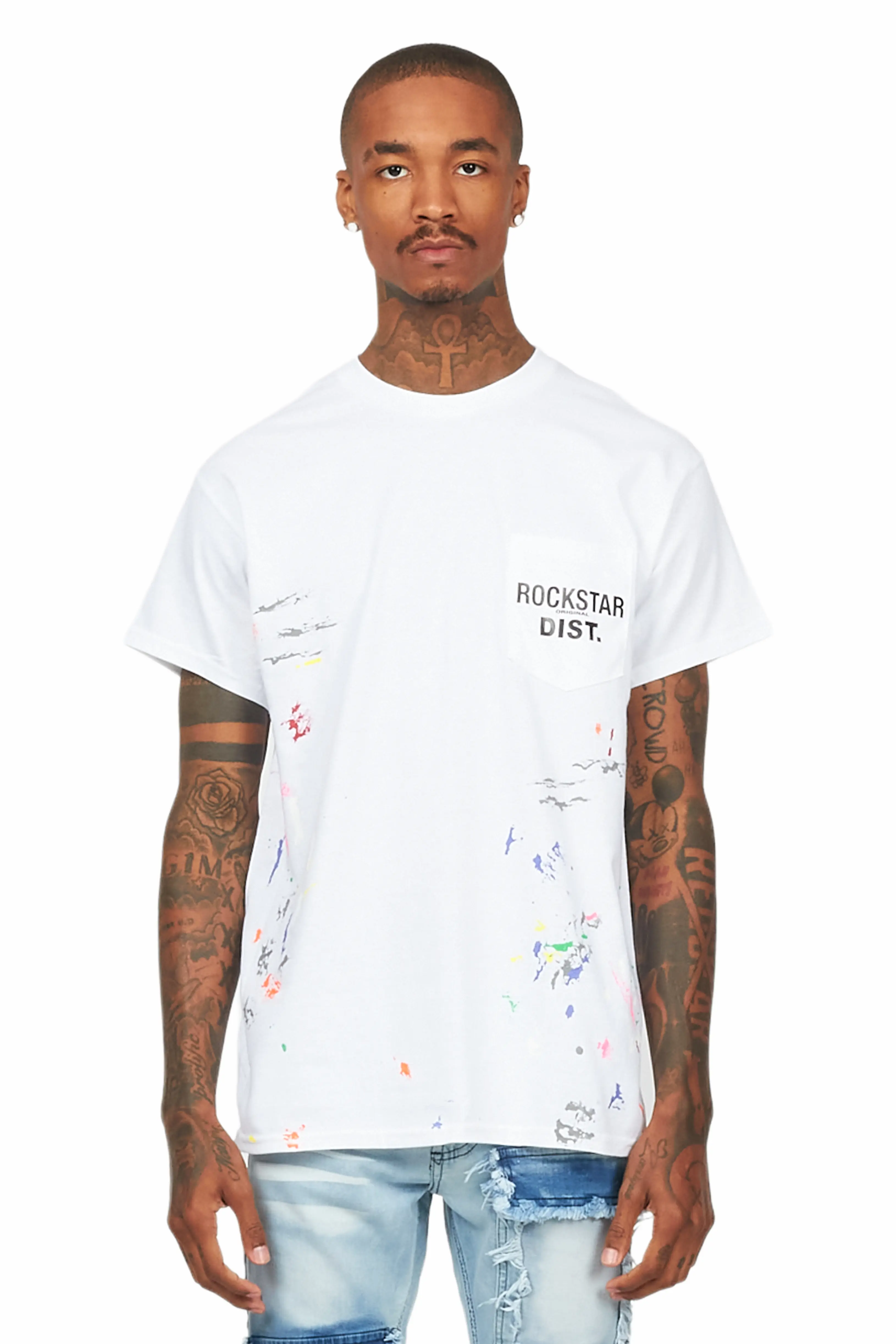 Pallas White Graphic Pocket T-Shirt