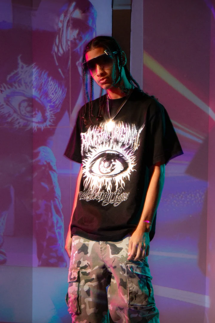 All Seeing Eyes Black Oversized T-Shirt - Image 3