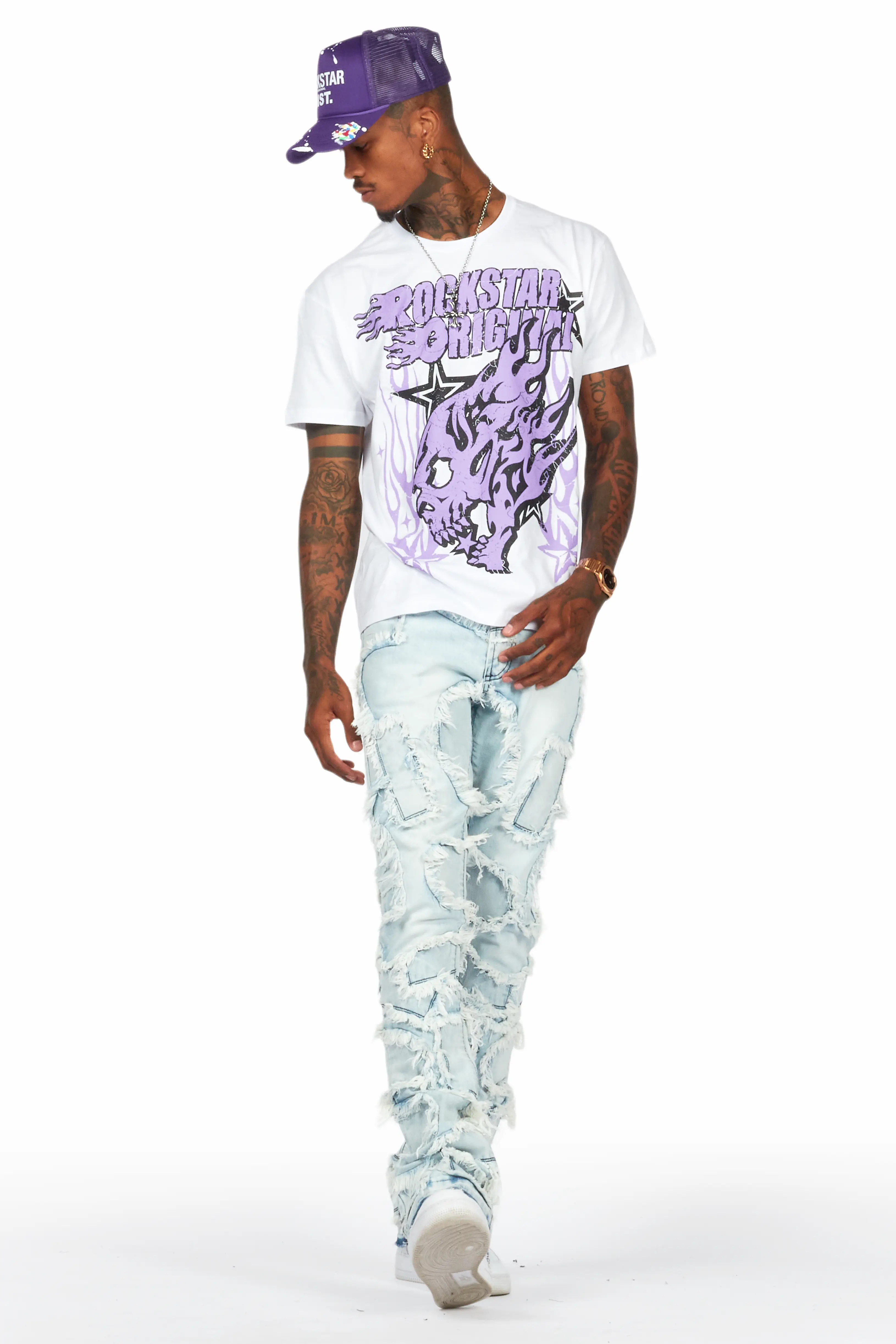 Smitty White/Purple Graphic T-Shirt - Image 2