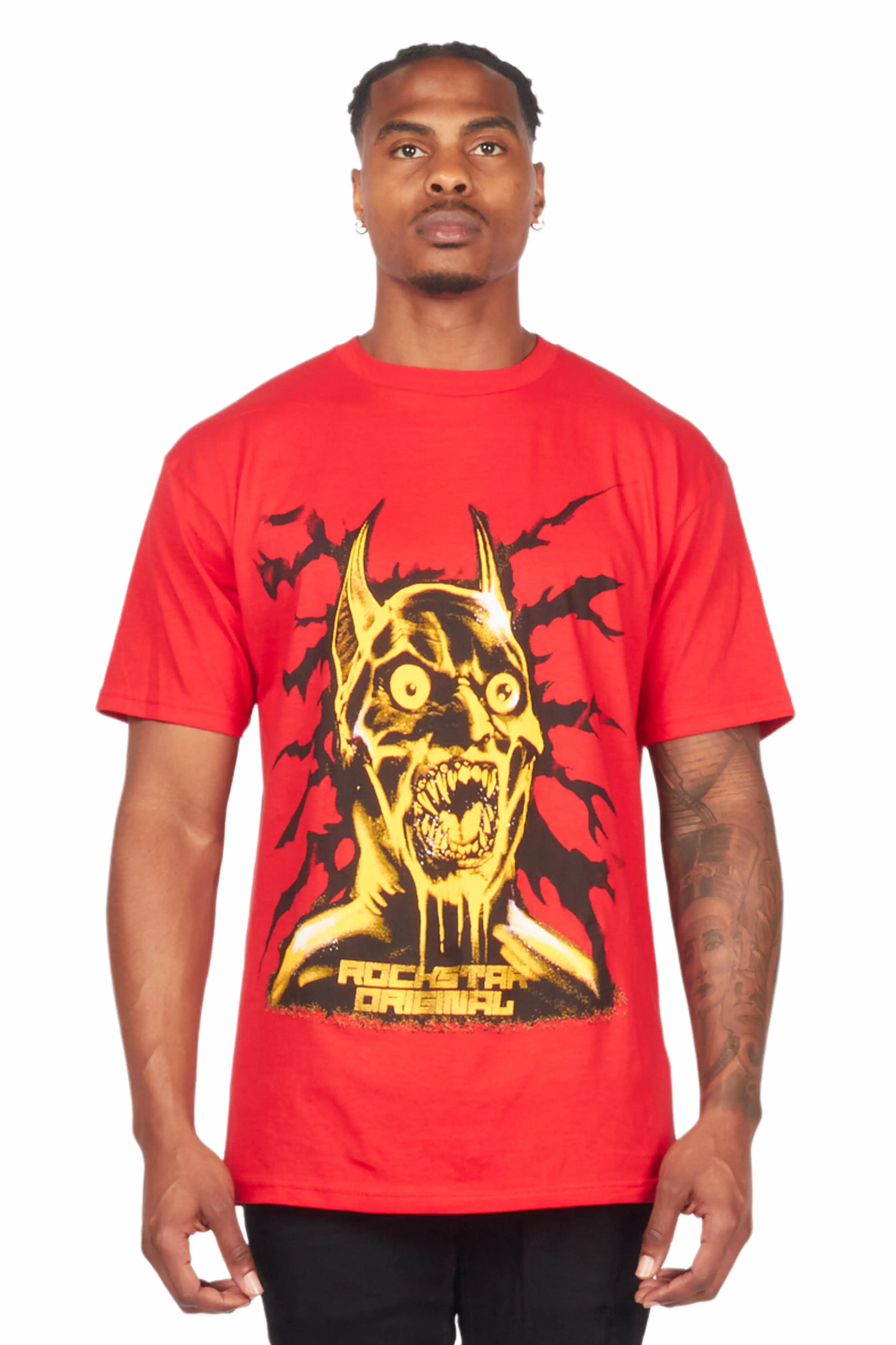 Scared Red Graphic T-Shirt - Image 4