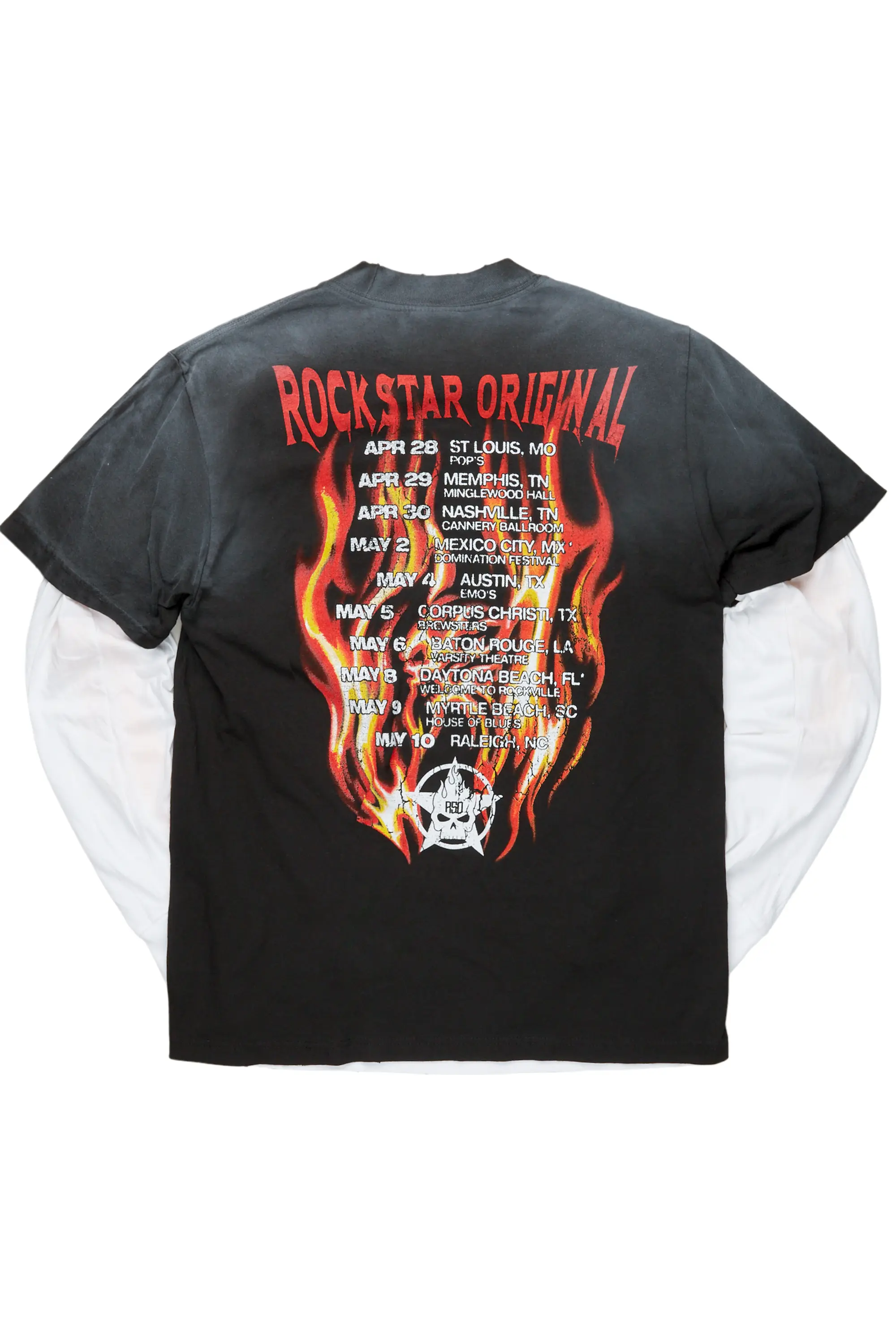 Suspect Black Double Layer Long Sleeve Graphic T-Shirt - Image 8