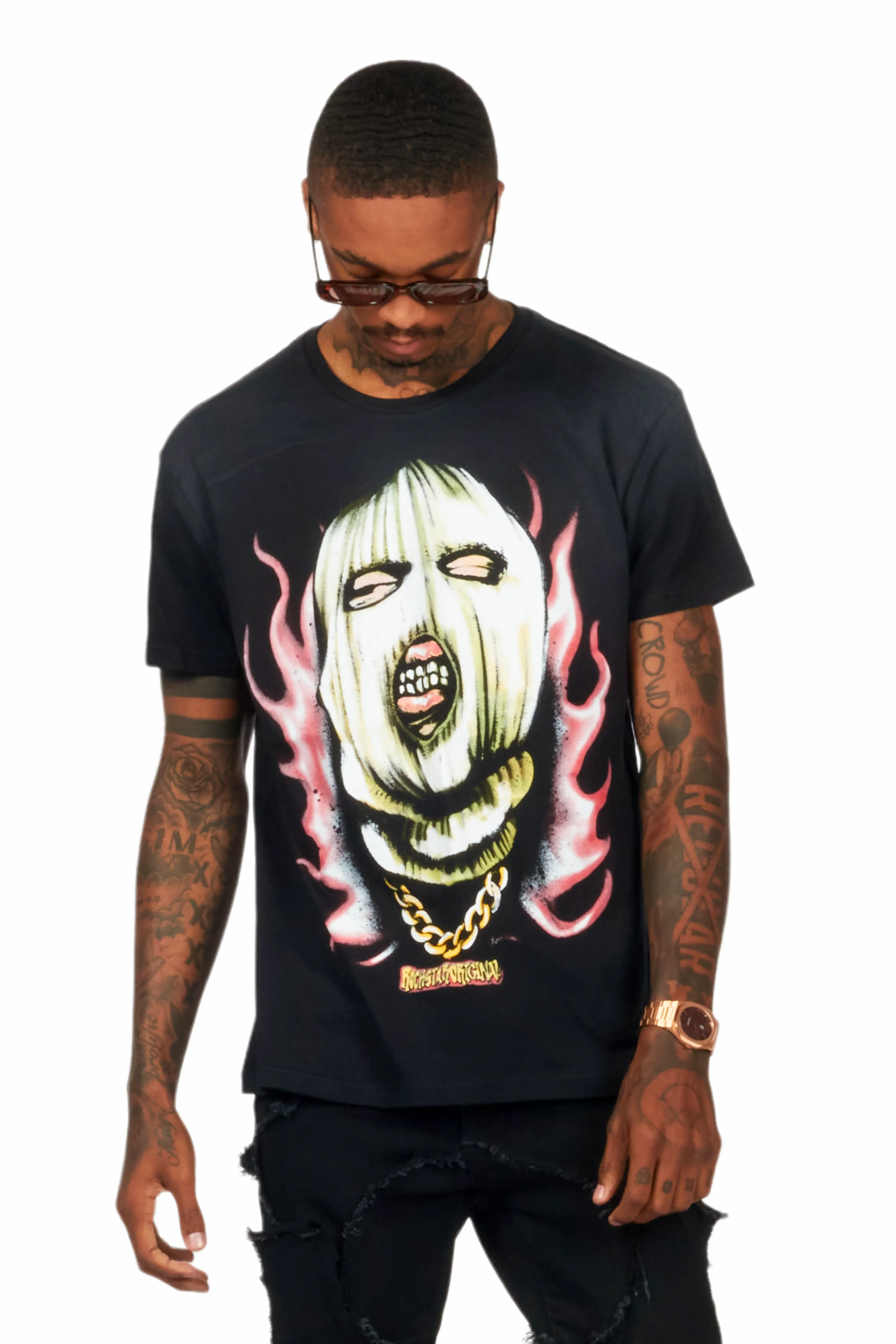 Badra Black Graphic T-Shirt - Image 6
