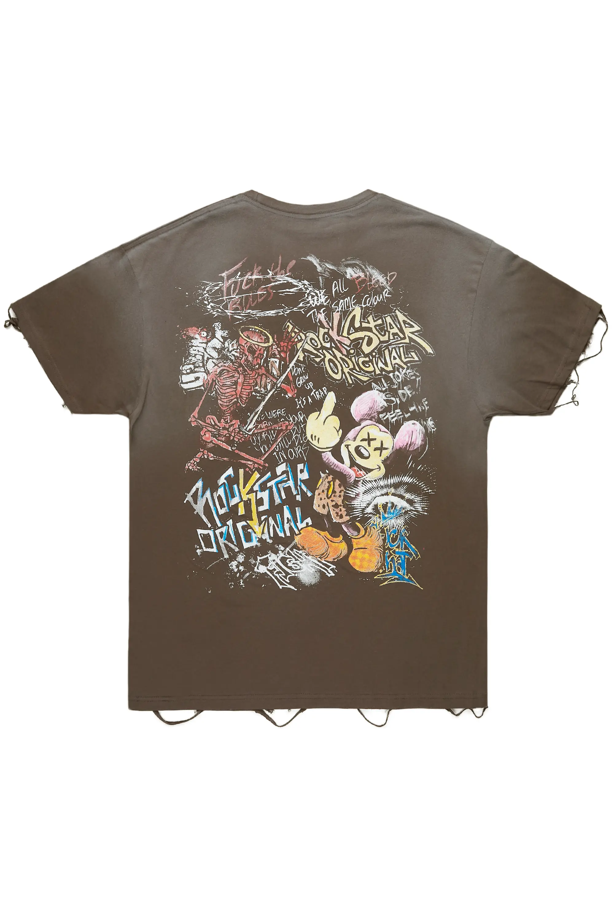 Yooz Charcoal Graphic Oversized T-Shirt - Image 5