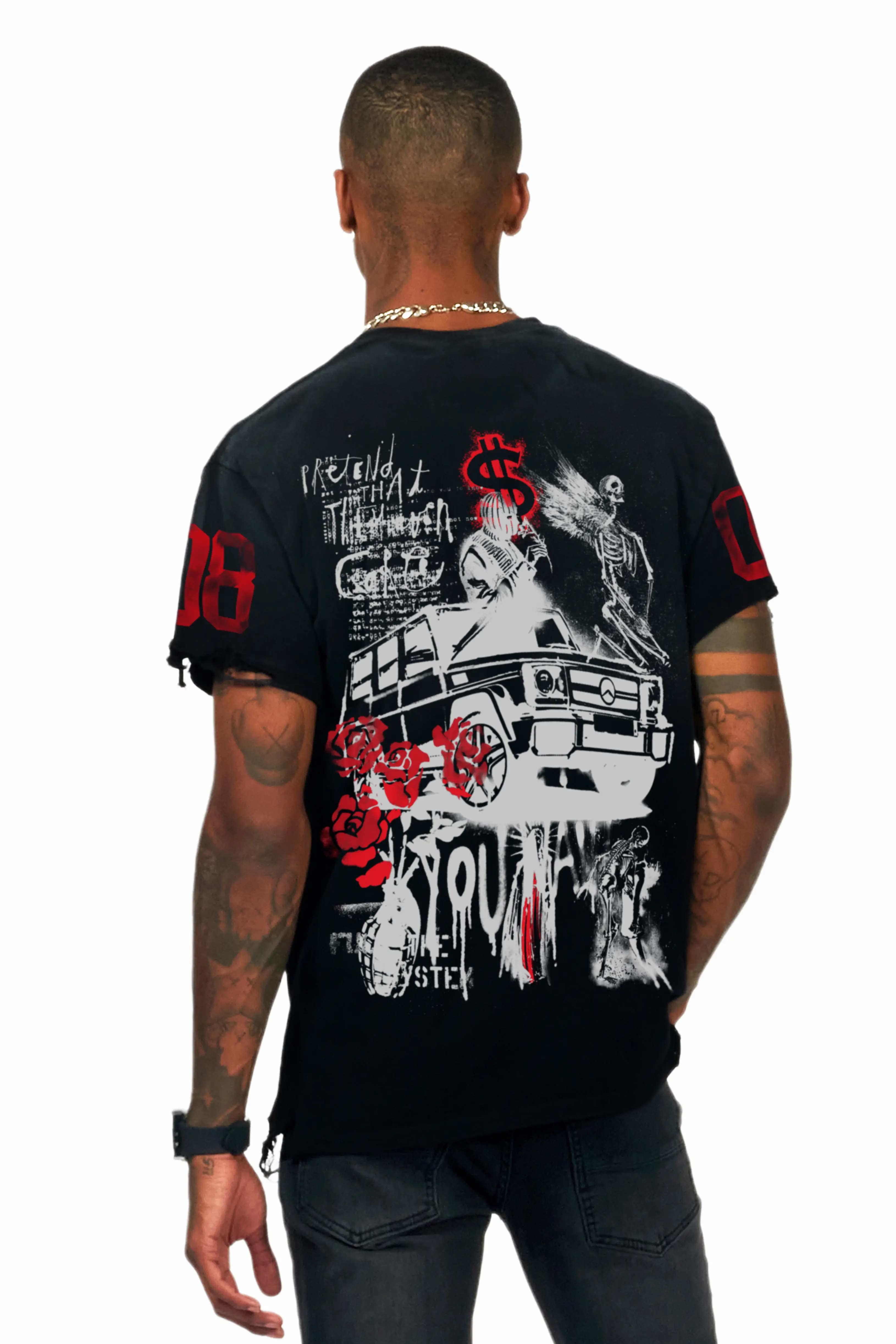Grill Black Graphic Oversized T-Shirt - Image 7