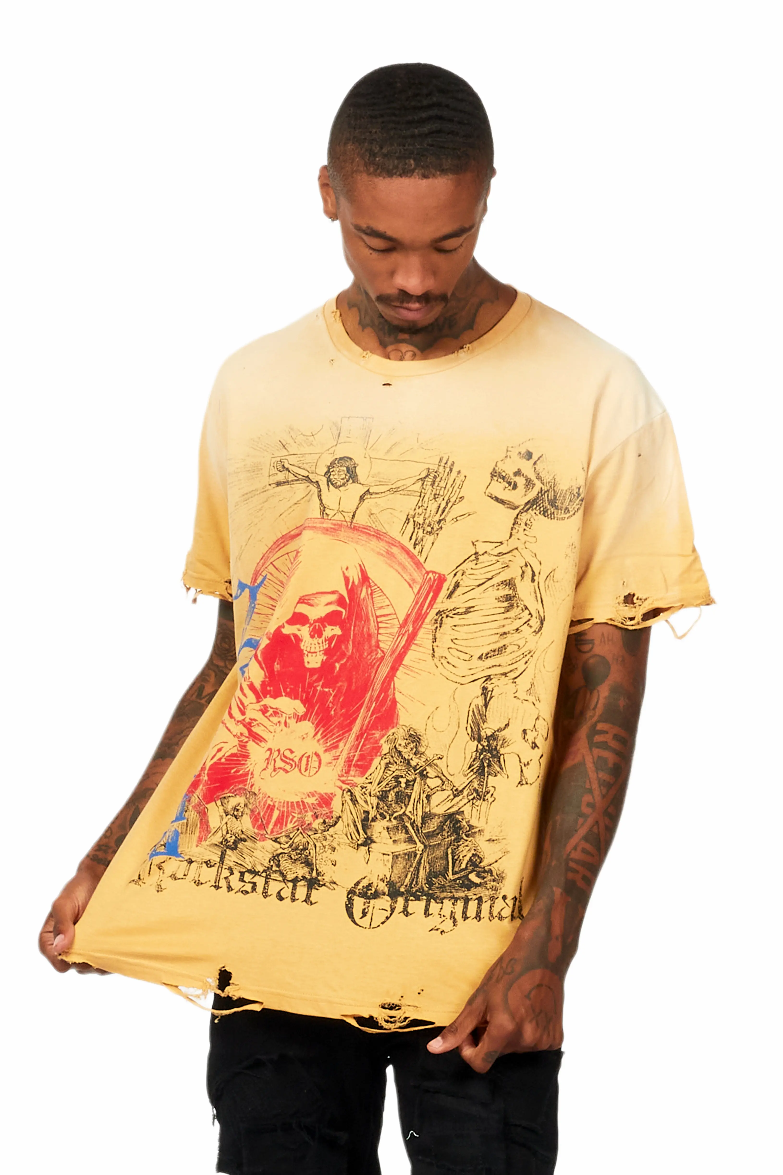 Jesusave Beige Oversized Graphic T-Shirt - Image 9