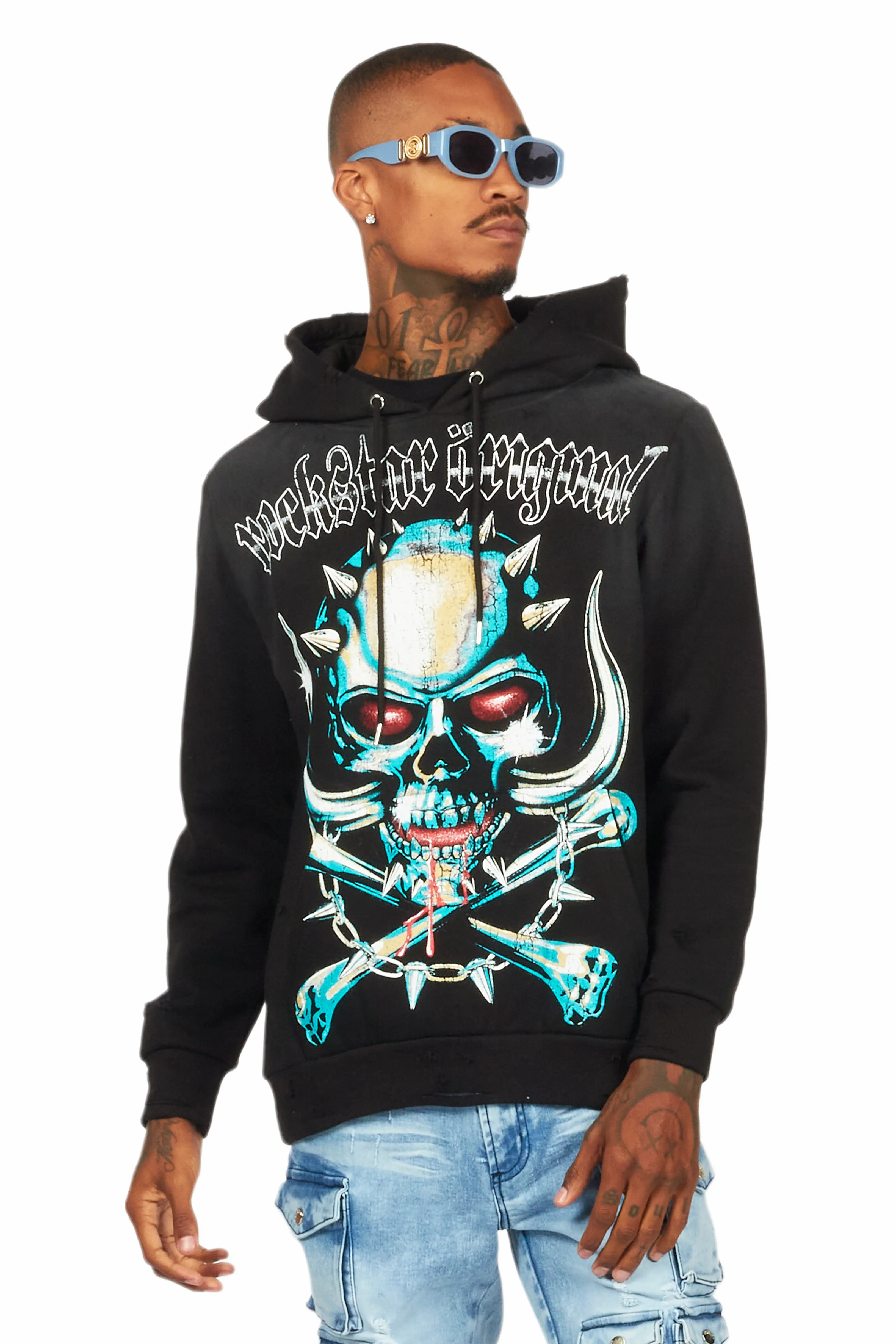Inner Luv Black Distressed Graphic Hoodie - Image 2