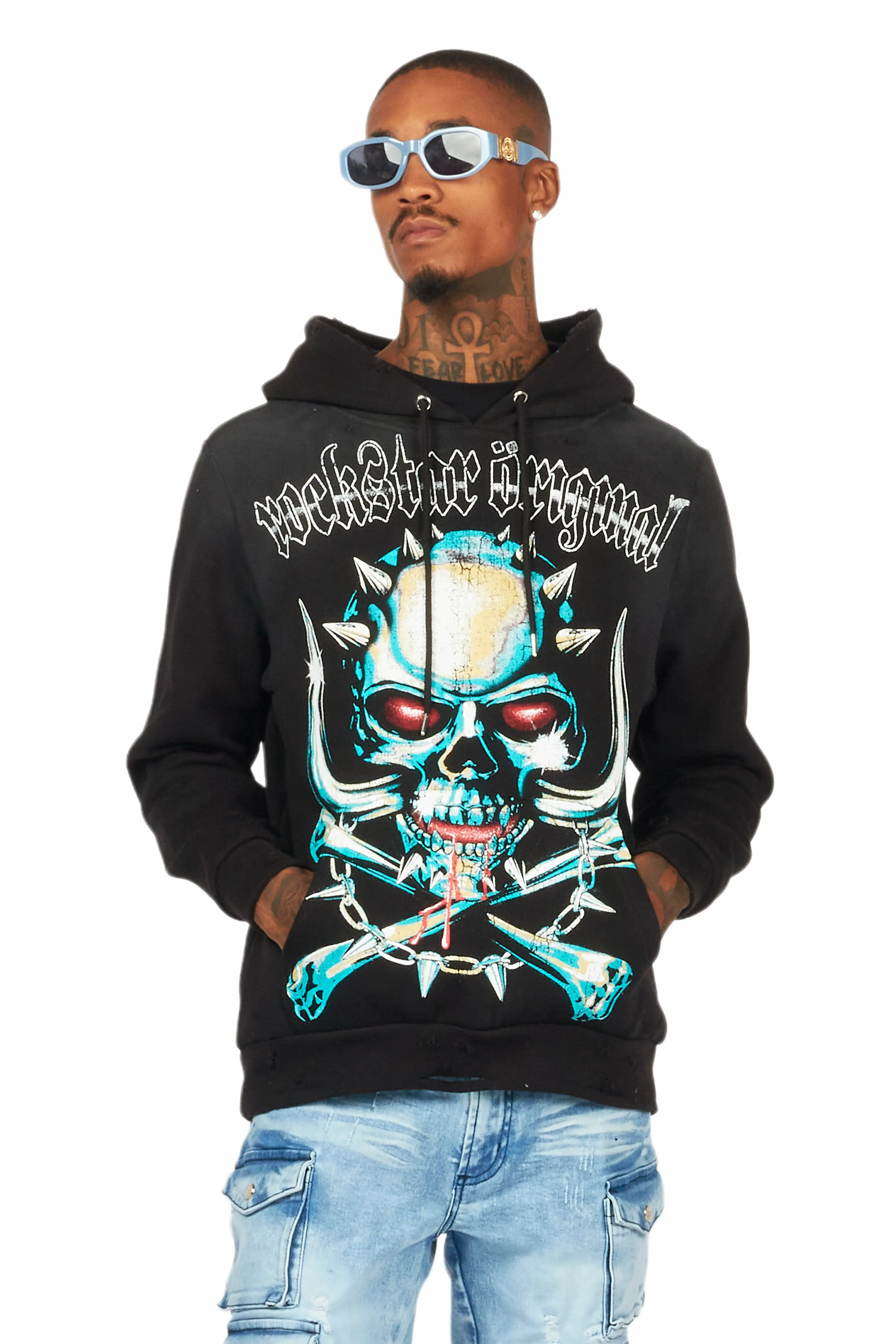 Inner Luv Black Distressed Graphic Hoodie - Image 4